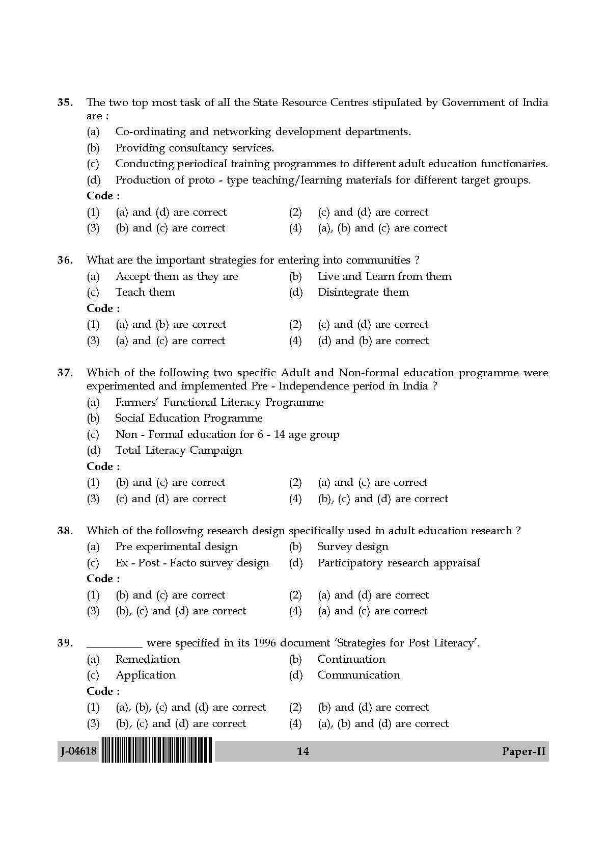 Adult Education Paper II July 2018 in English 8