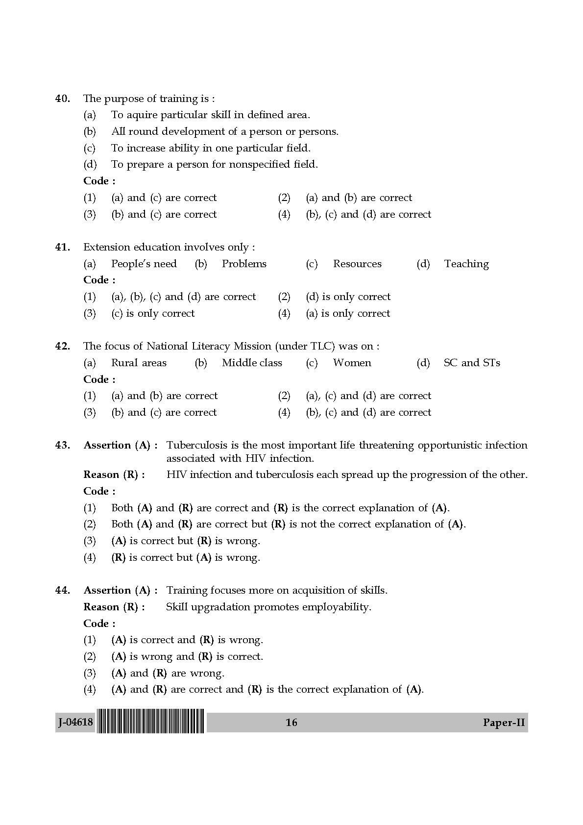 Adult Education Paper II July 2018 in English 9