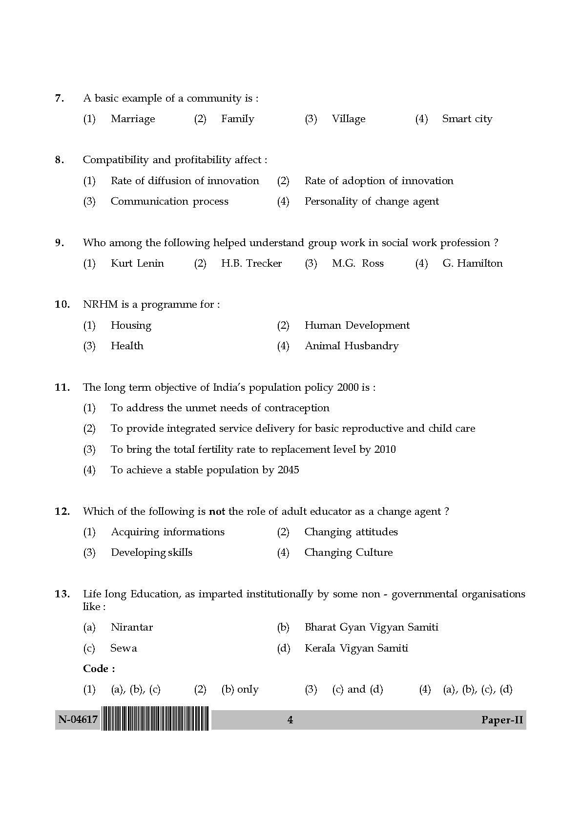 Adult Education Paper II November 2017 in English 3