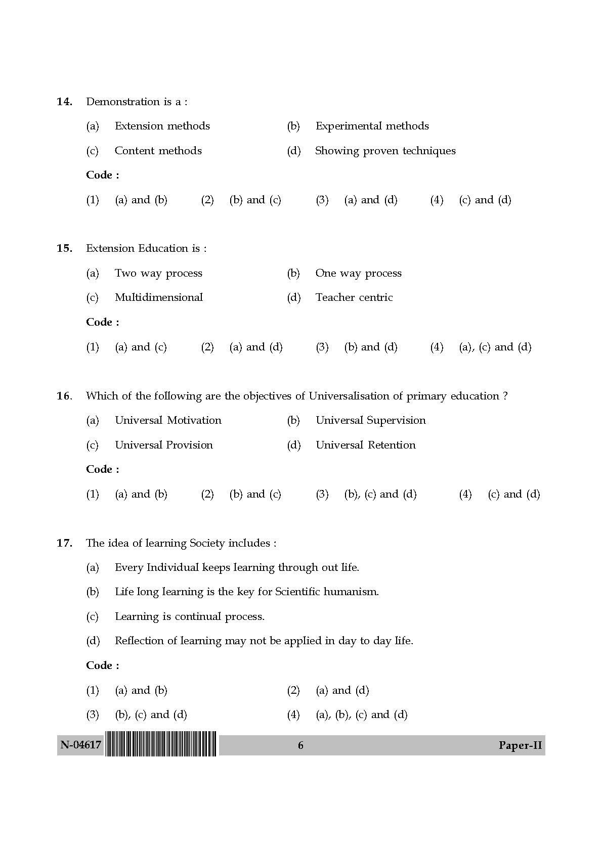 Adult Education Paper II November 2017 in English 4