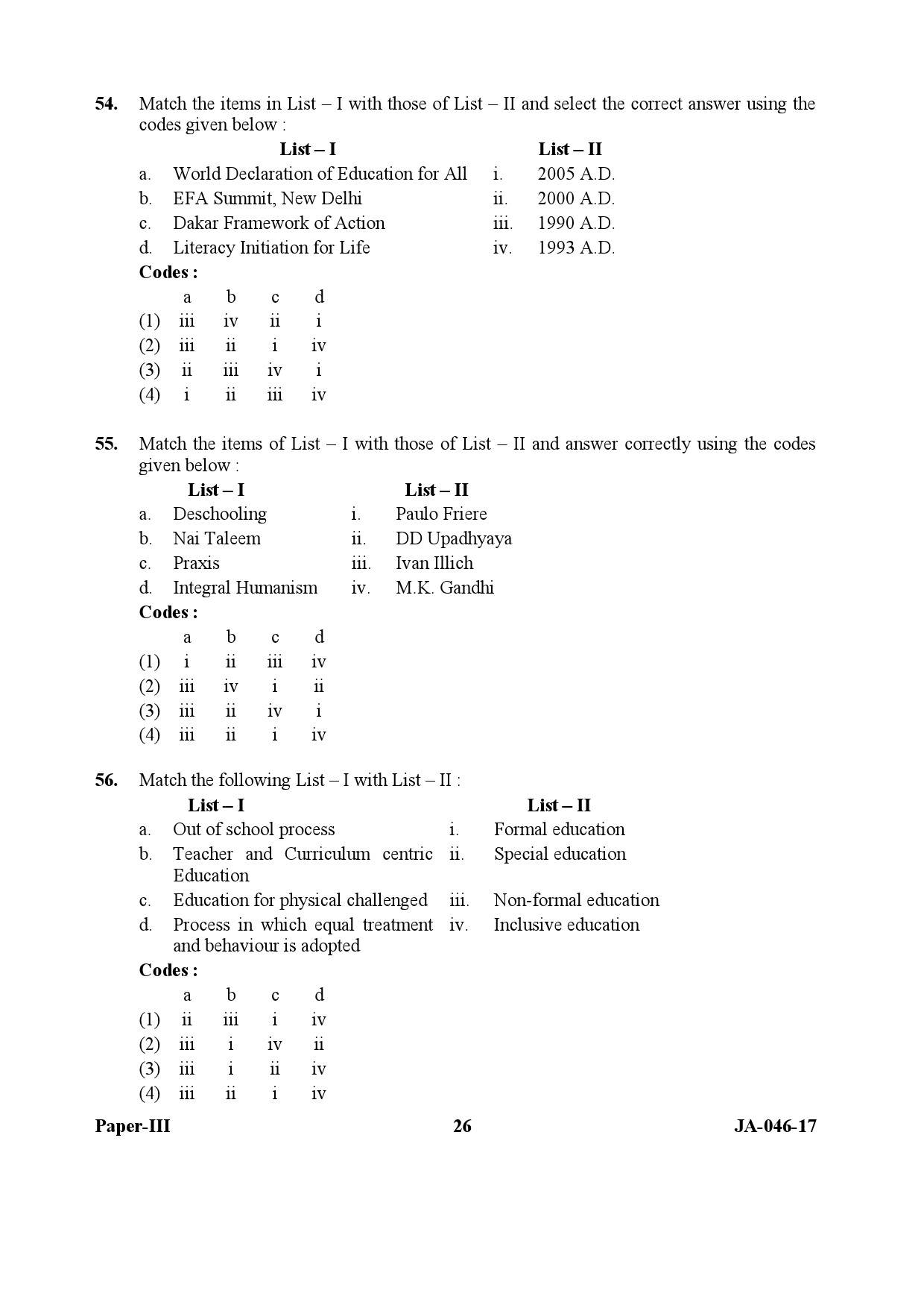 Adult Education Paper III January 2017 in English 14