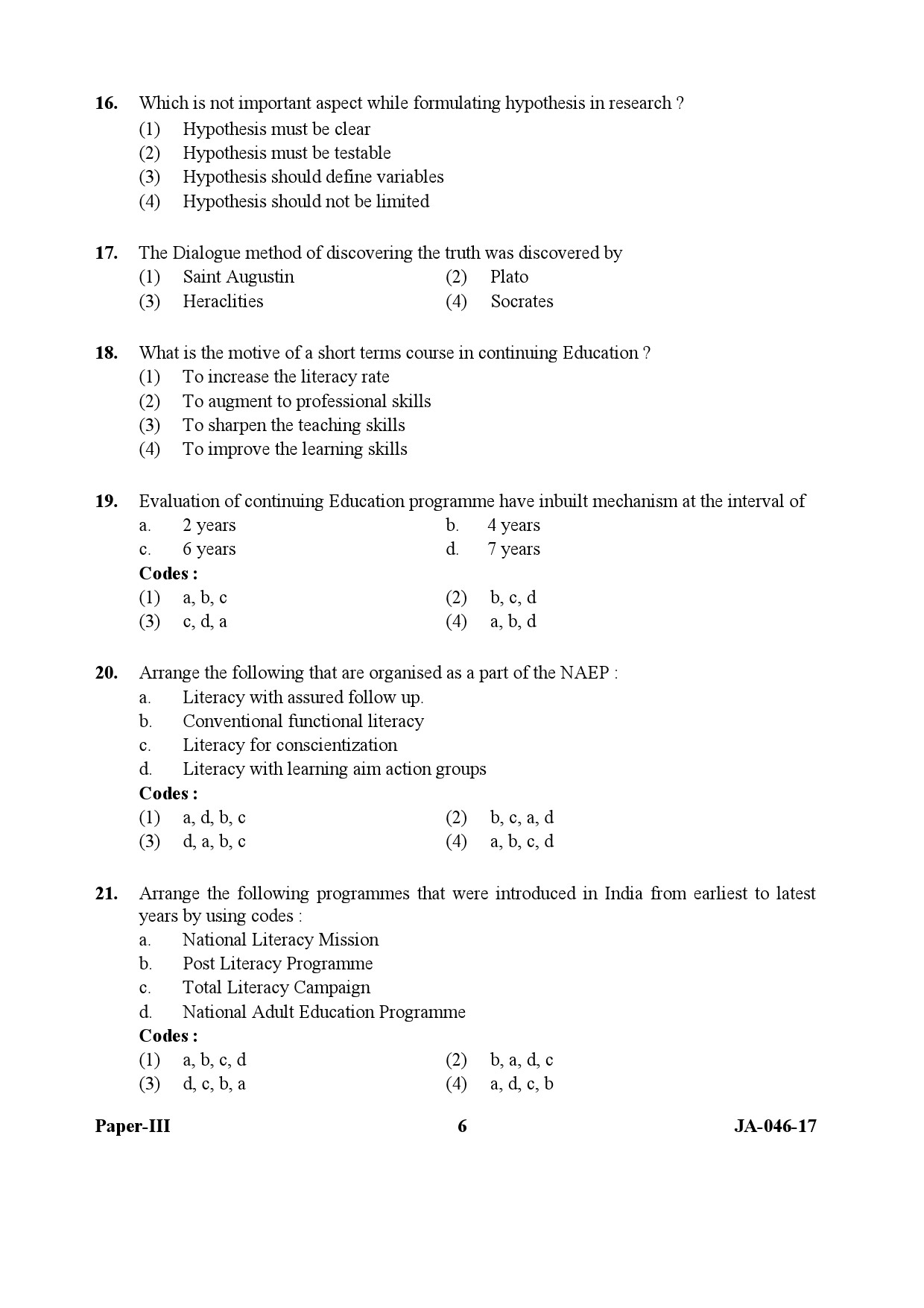 Adult Education Paper III January 2017 in English 4