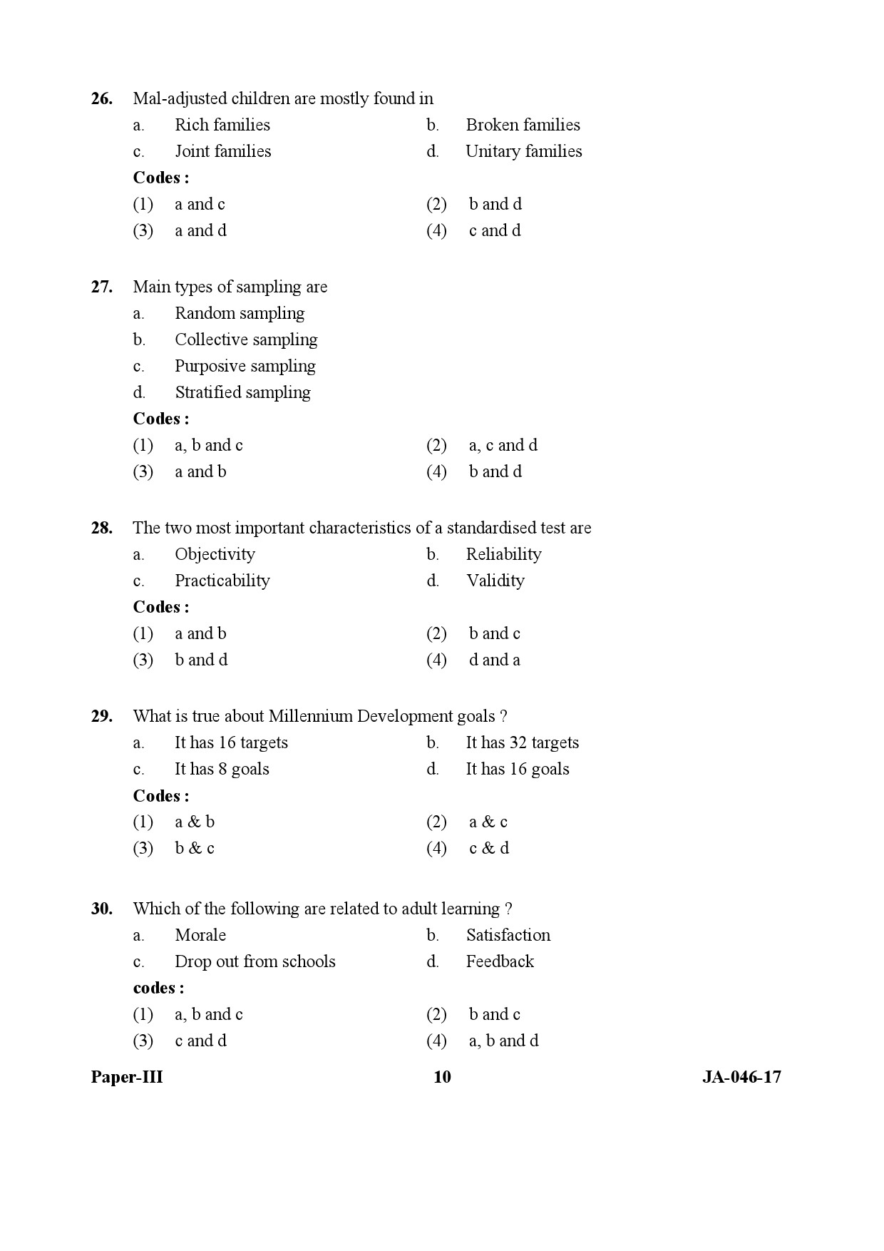 Adult Education Paper III January 2017 in English 6