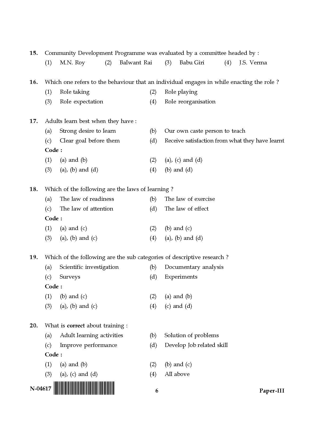 Adult Education Paper III November 2017 in English 4