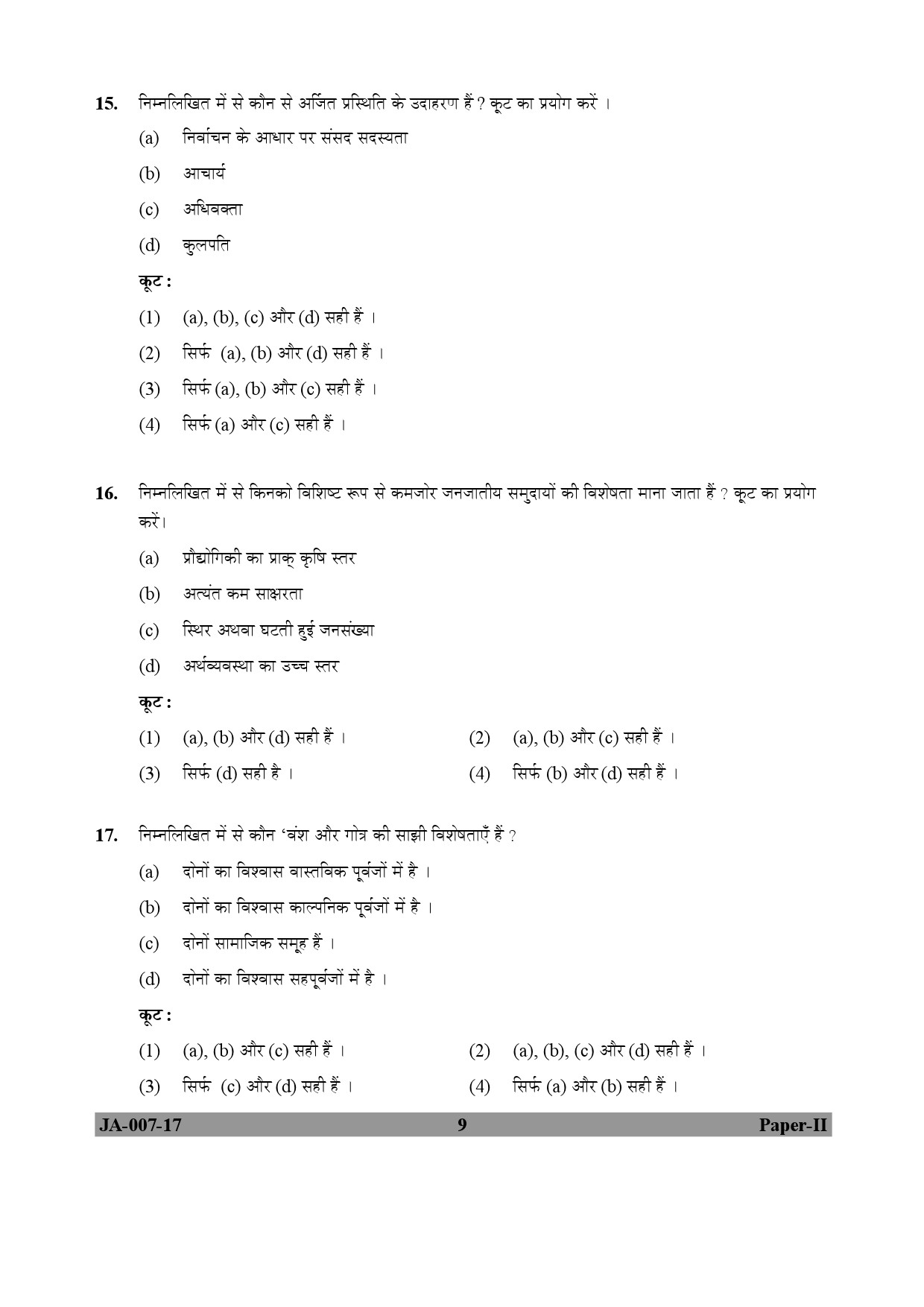 Anthropology Paper II January 2017 in Hindi 4