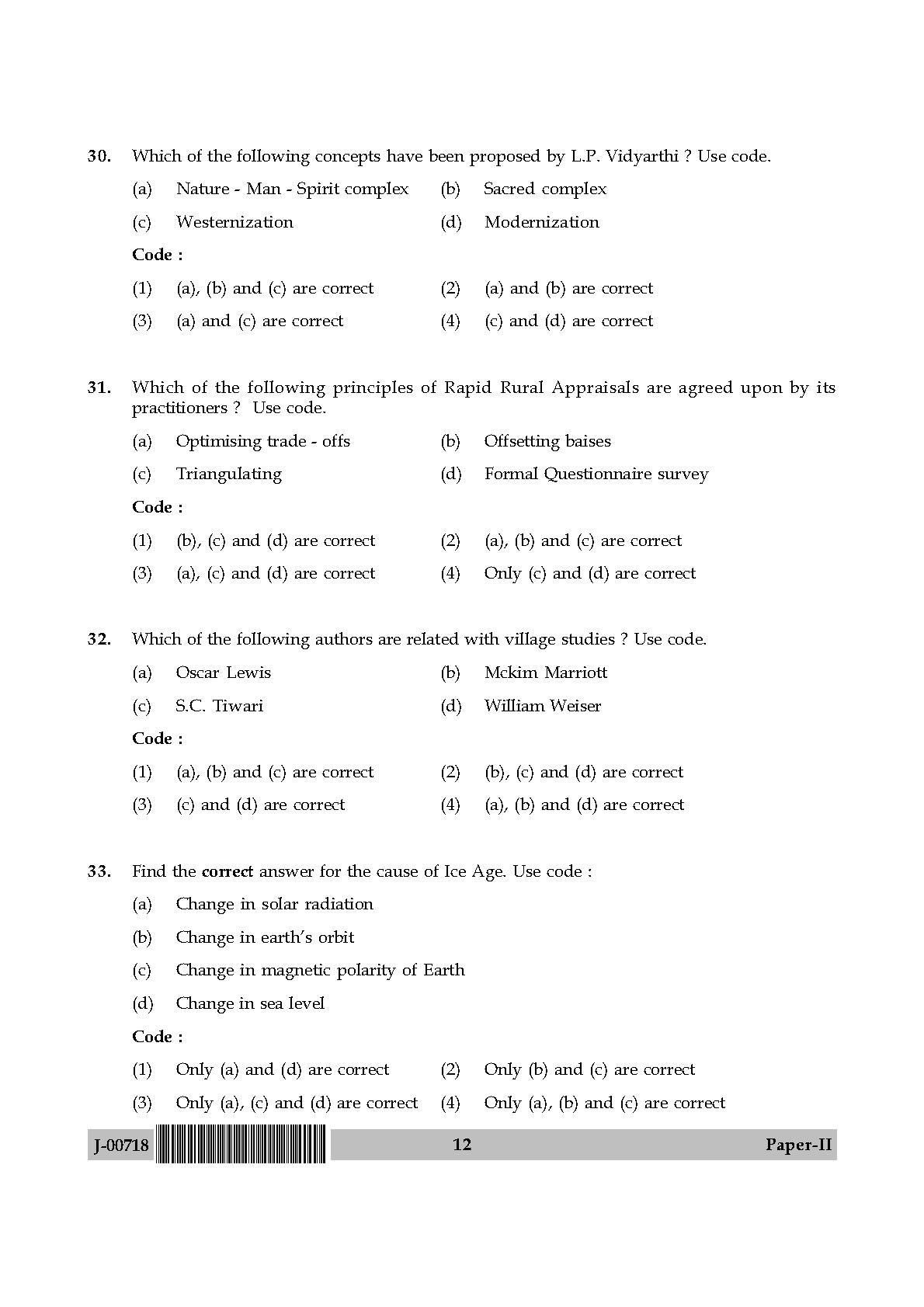 phd entrance question paper anthropology