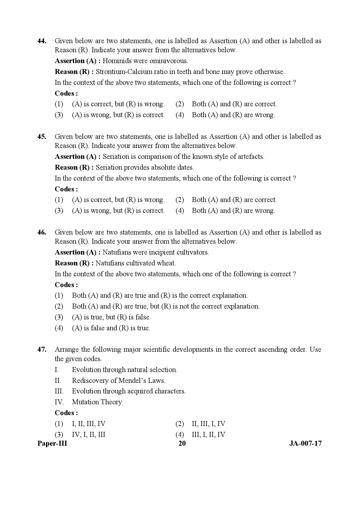 Anthropology Paper III January 2017 in English 11