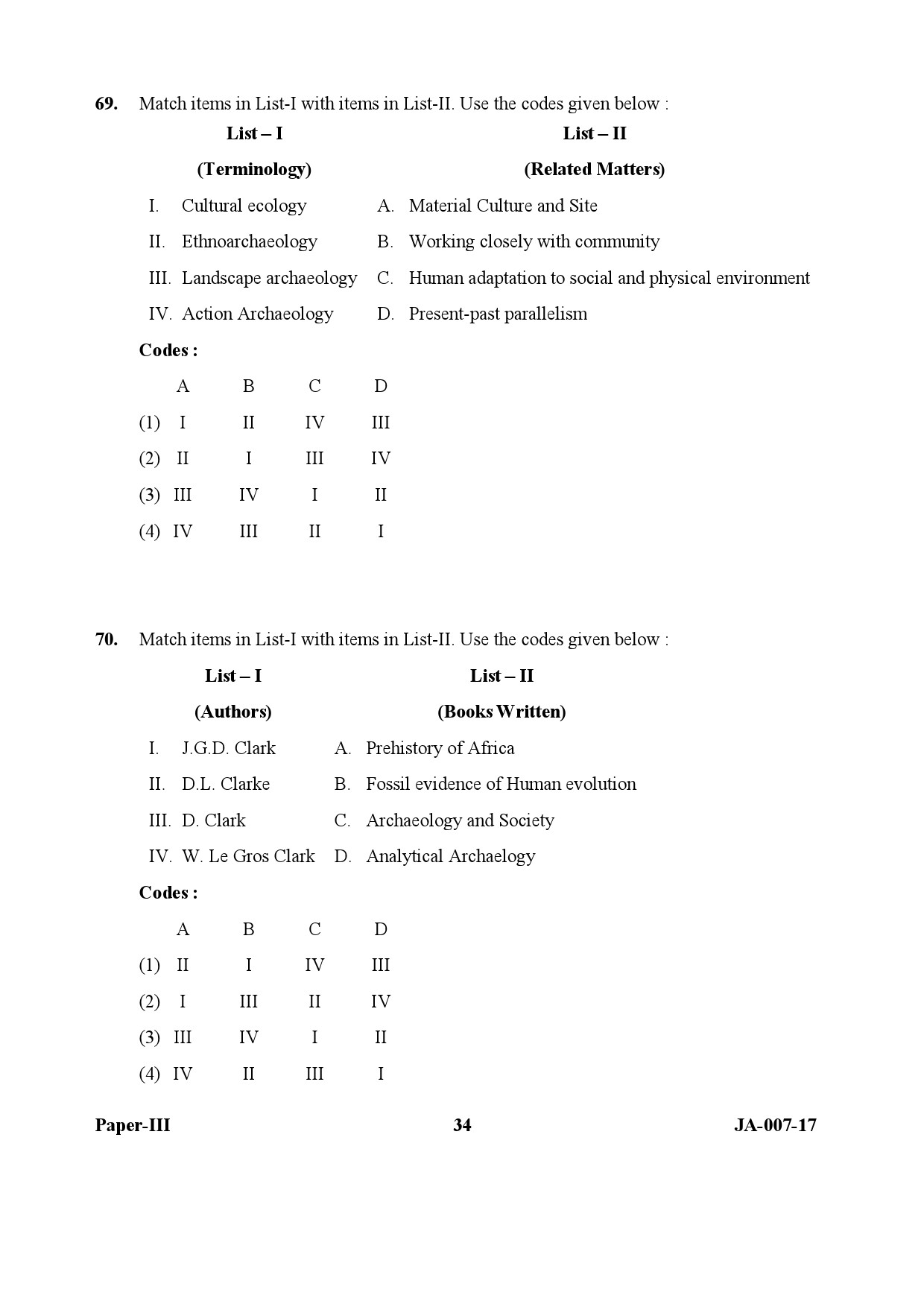 Anthropology Paper III January 2017 in English 18