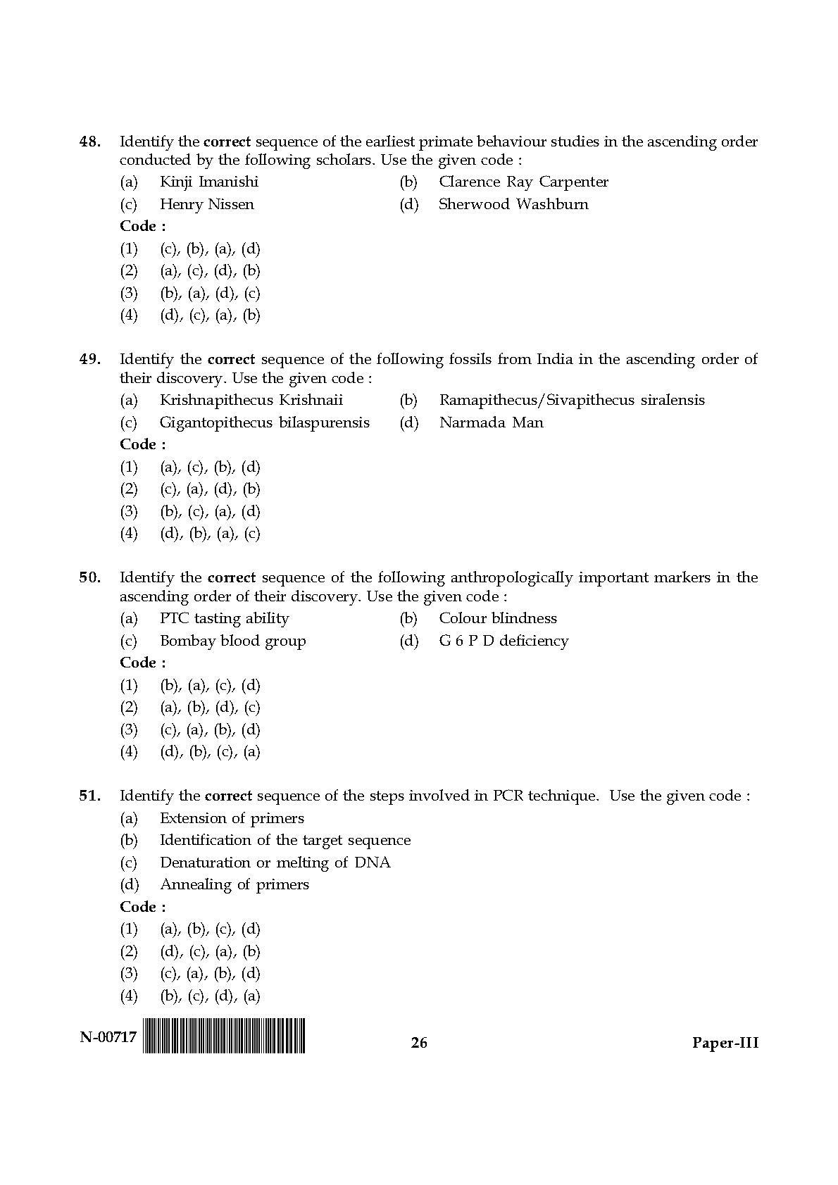 Anthropology Paper III November 2017 in English 14