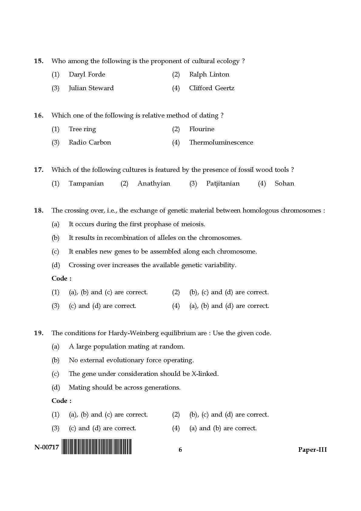 Anthropology Paper III November 2017 in English 4