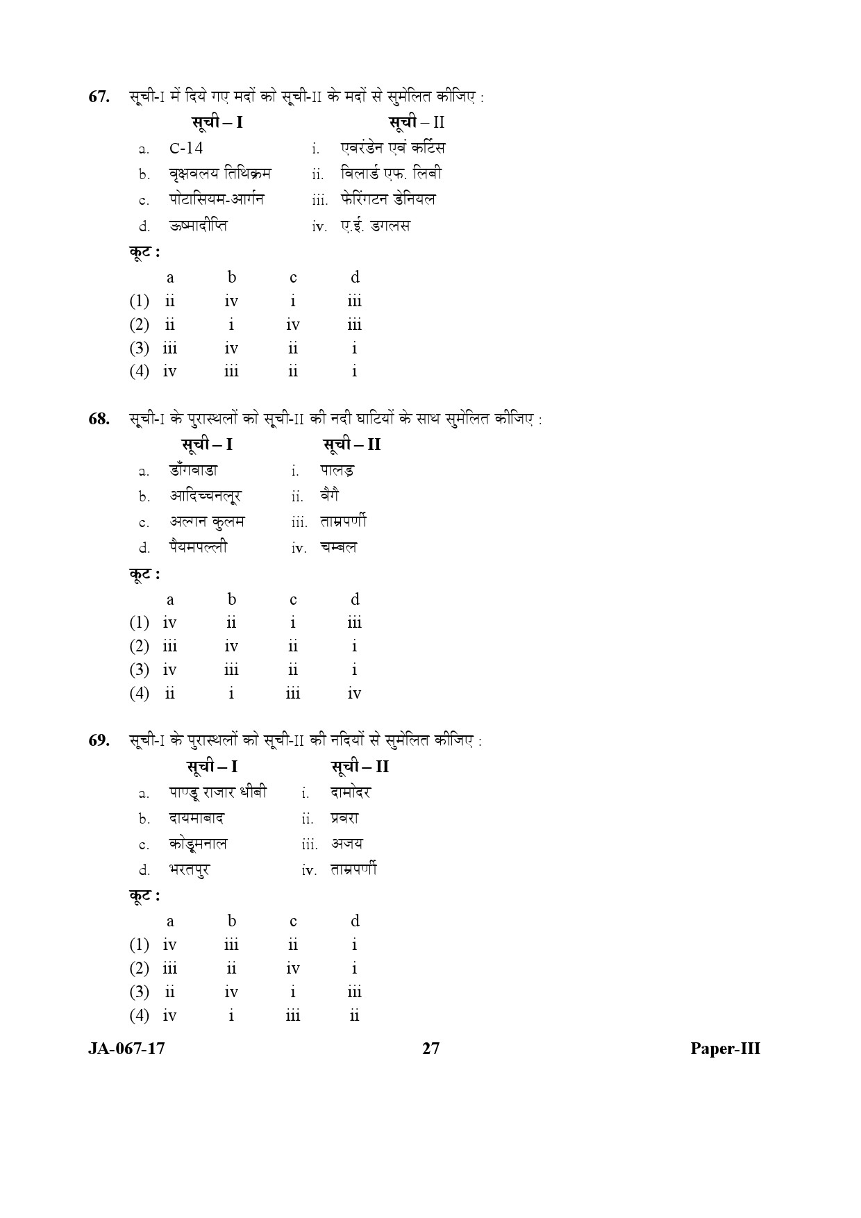 Archaeology Paper III January 2017 in Hindi 13