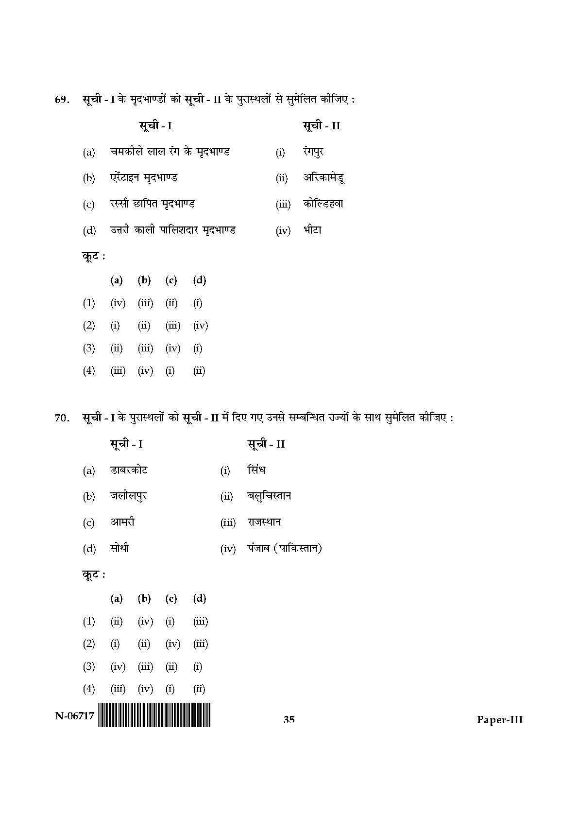 Archaeology Paper III November 2017 in Hindi 17