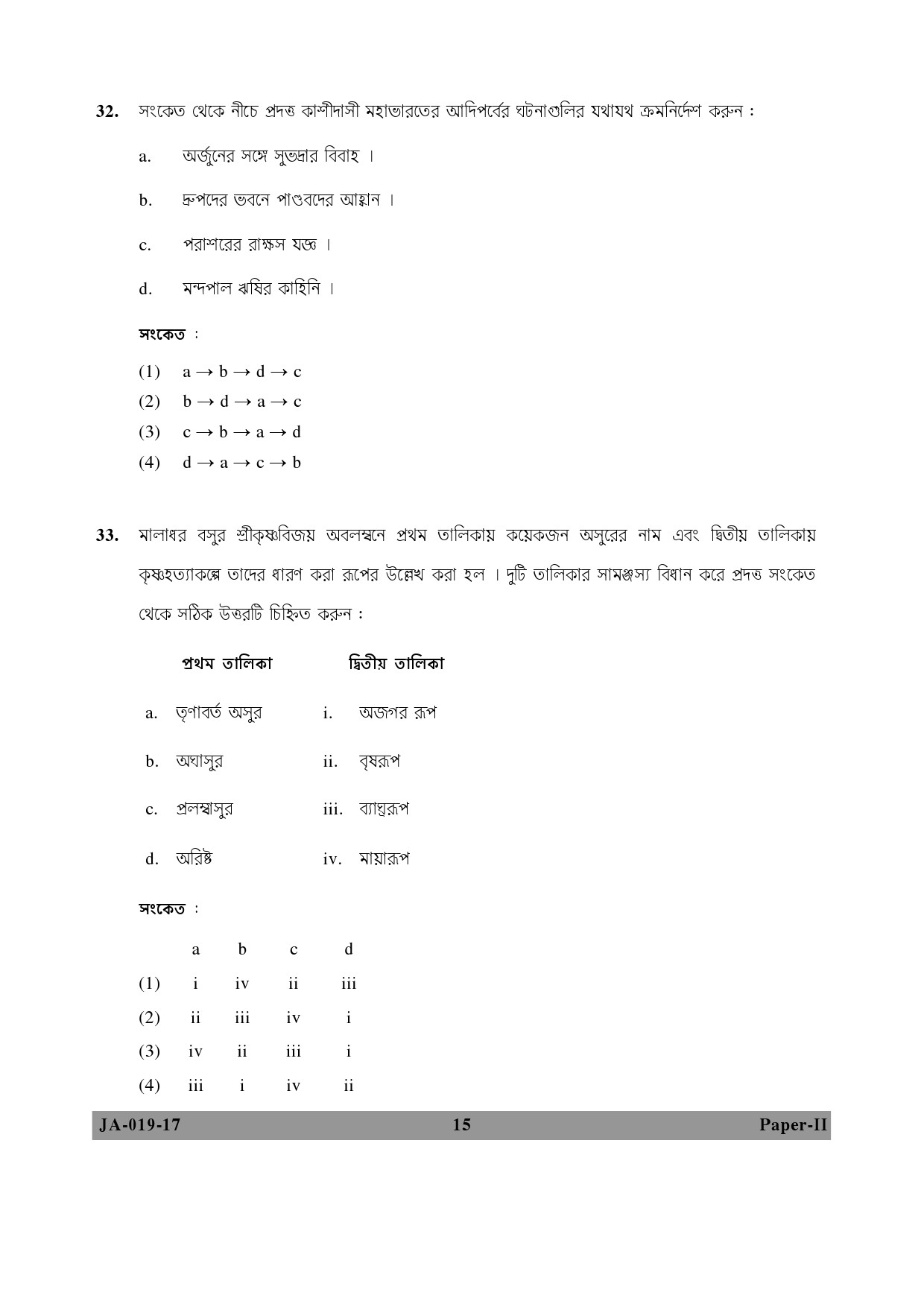 Bengali Question Paper II January 2017 15