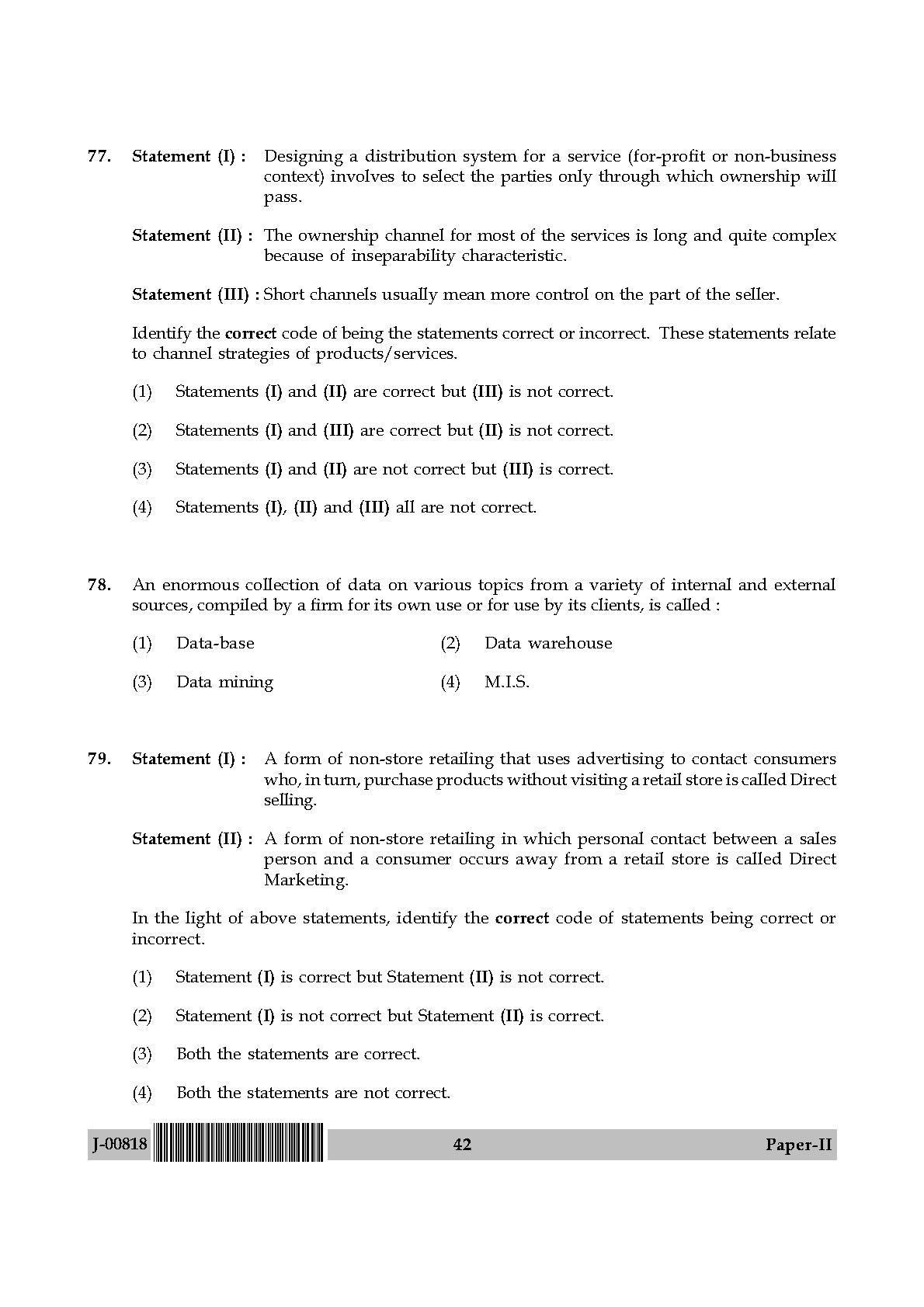 phd entrance exam question papers for commerce with answers