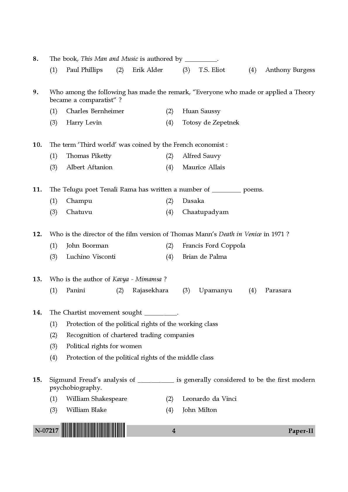 Comparative Literature Paper II November 2017 in English 3