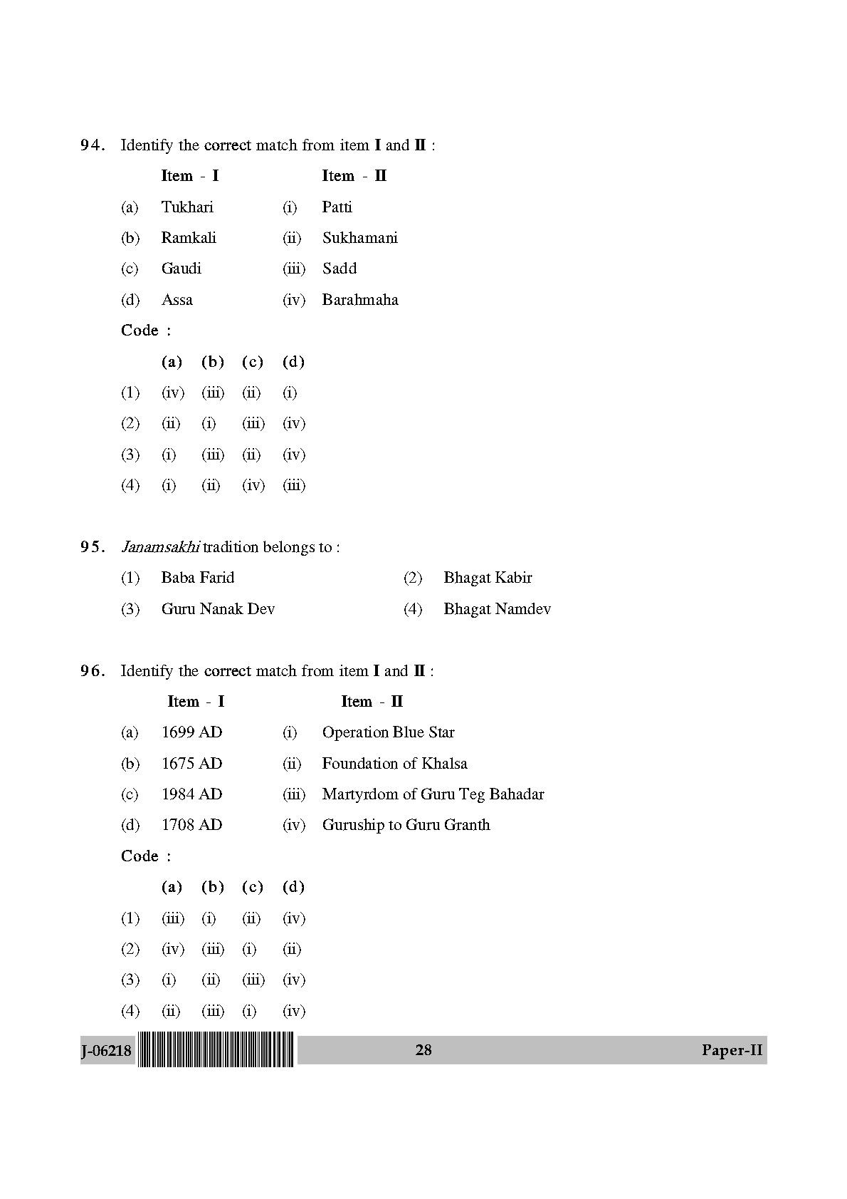 Comparative Study of Religions Paper II July 2018 in English 15