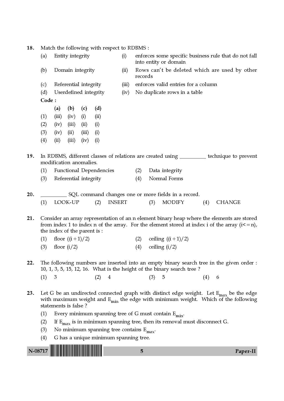 Computer Science and Applications Paper II November 2017 5