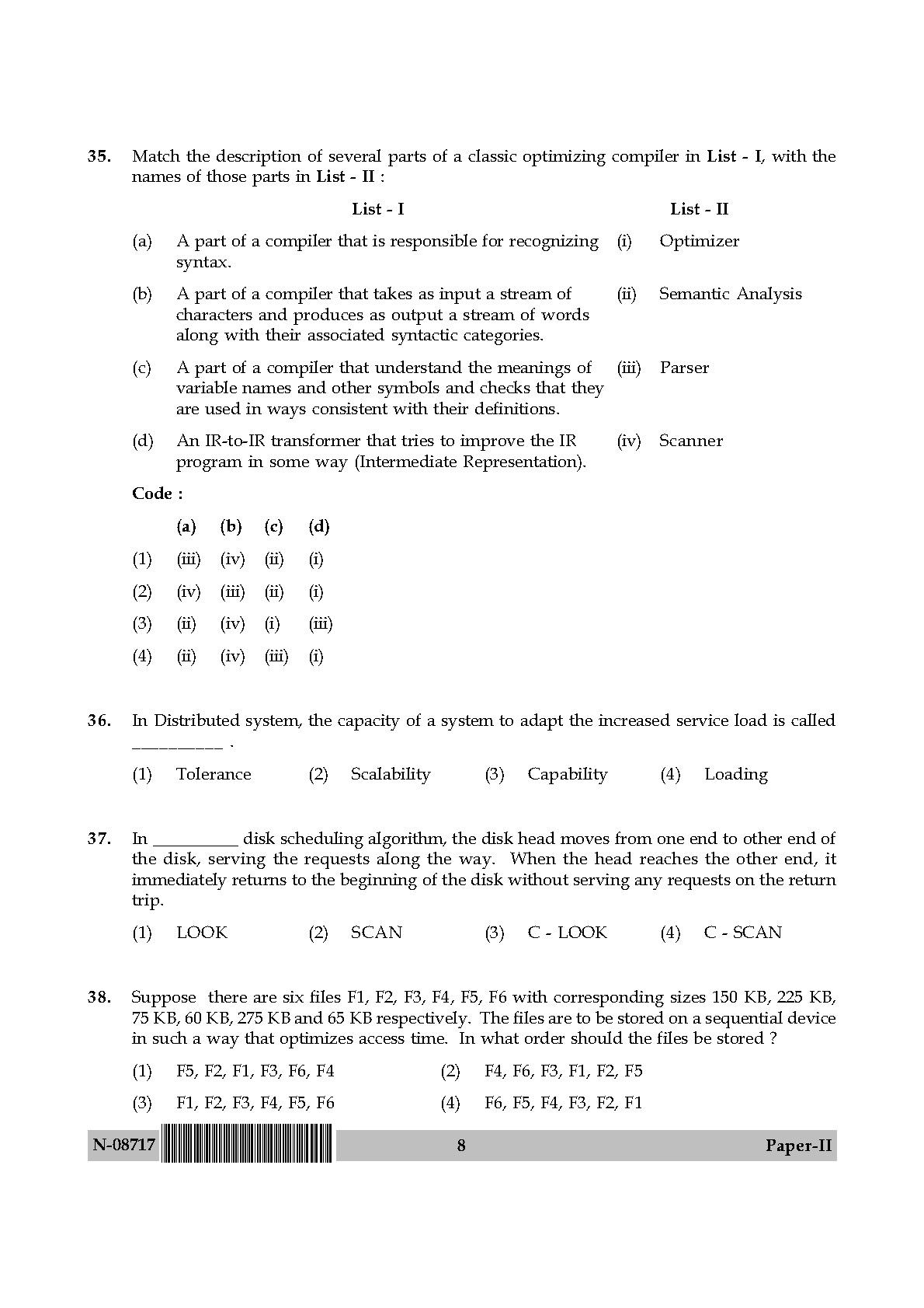 Computer Science and Applications Paper II November 2017 8