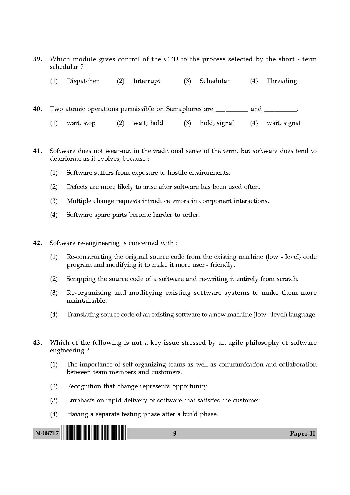 Computer Science and Applications Paper II November 2017 9