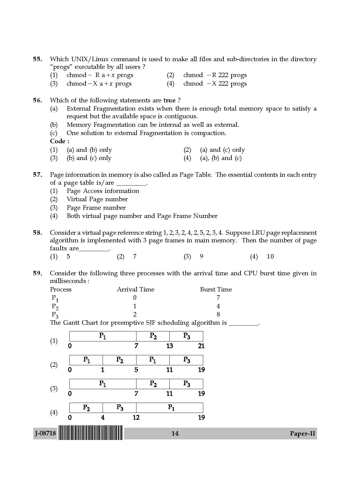 Computer Science and Applications Question Paper II July 2018 14