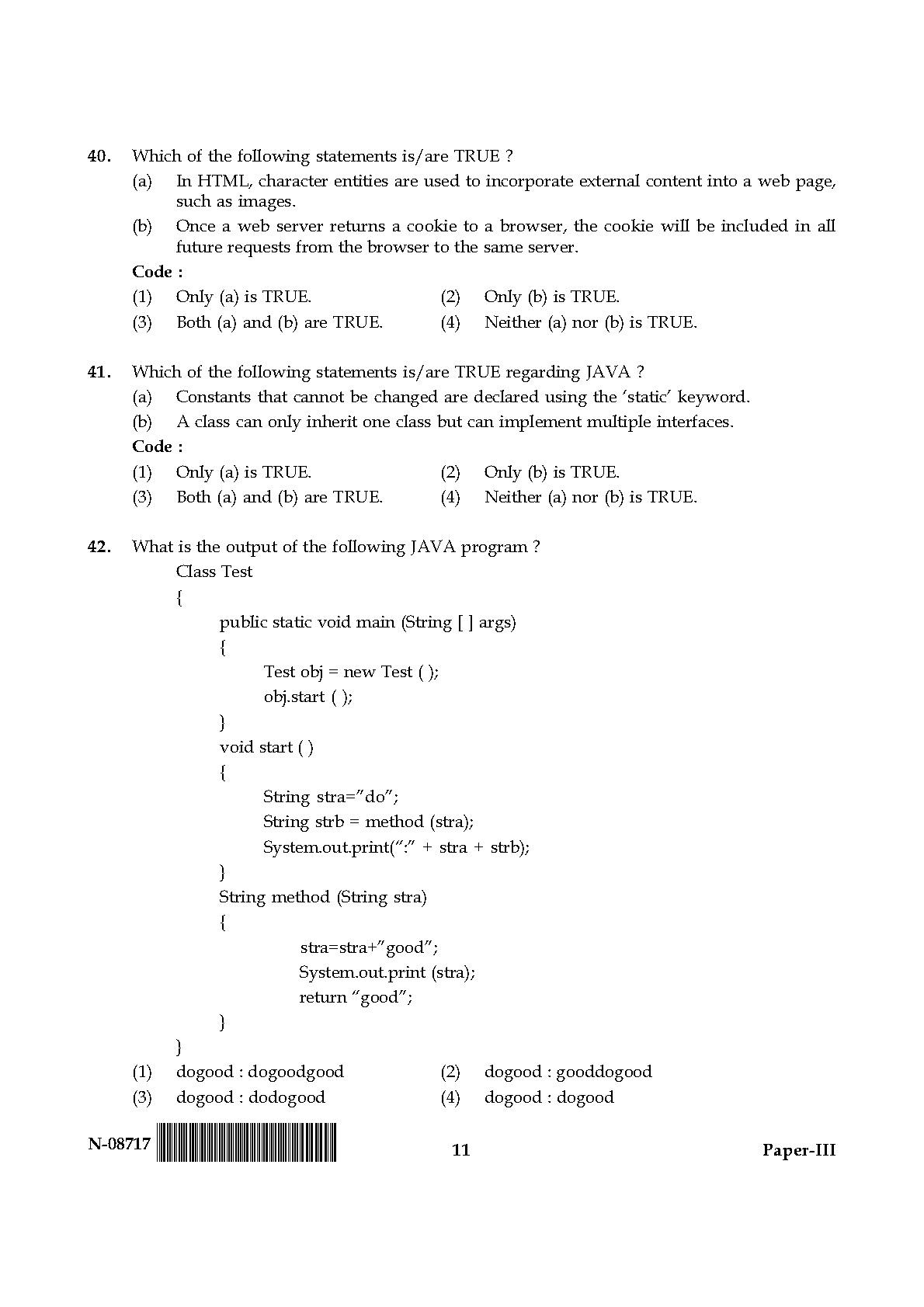 Computer Science and Applications Question Paper III November 2017 11