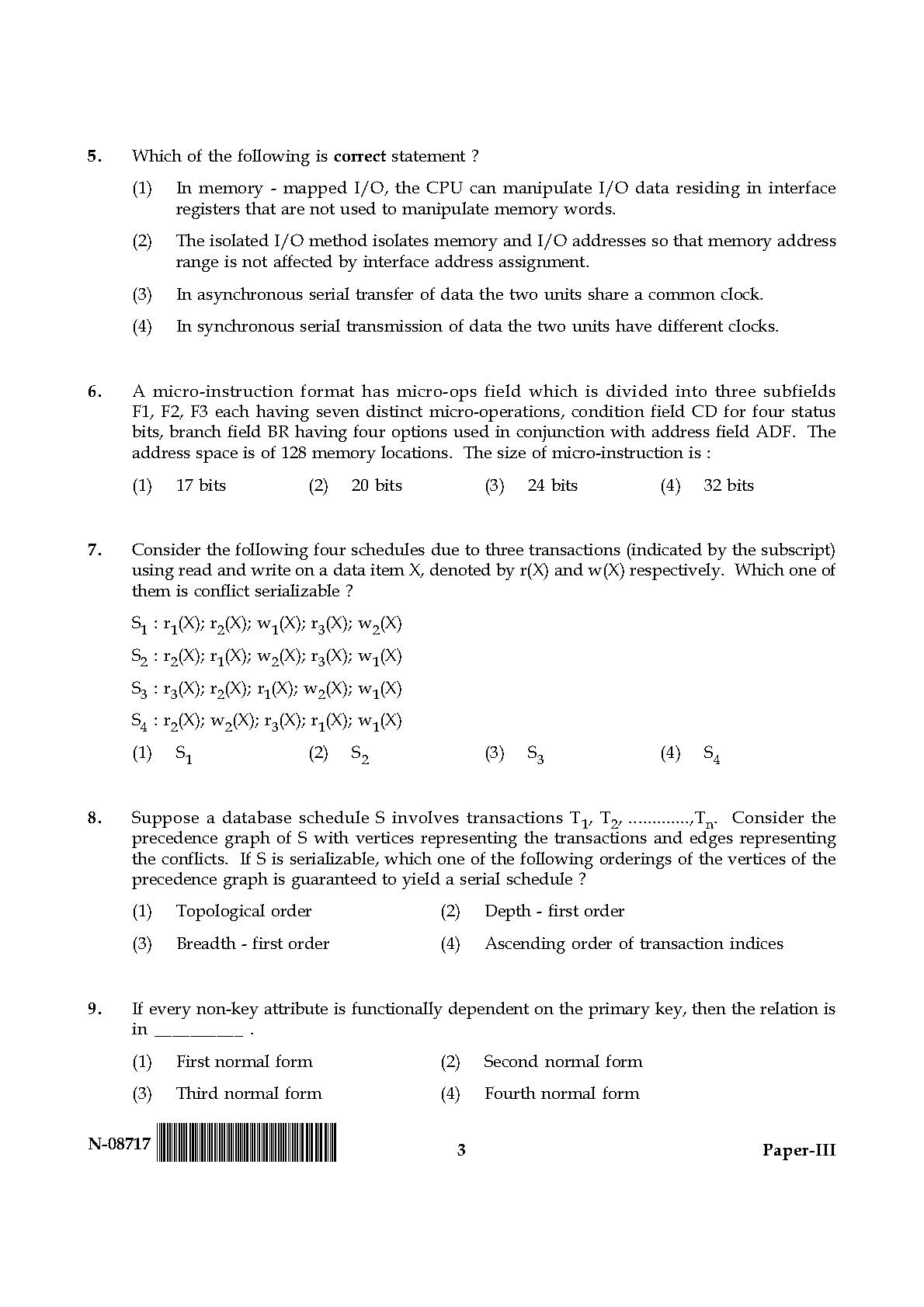 Computer Science and Applications Question Paper III November 2017 3