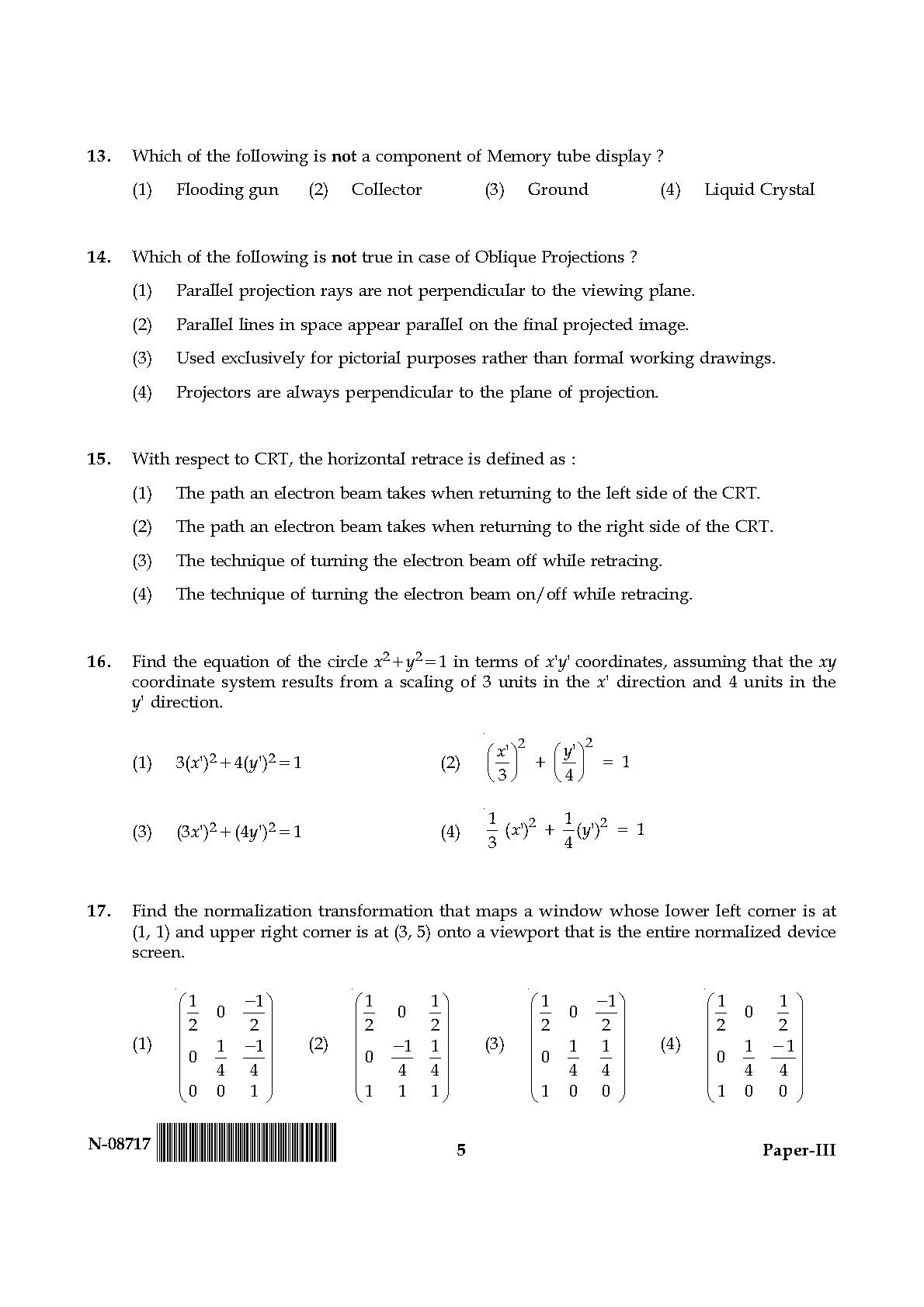 Computer Science and Applications Question Paper III November 2017 5