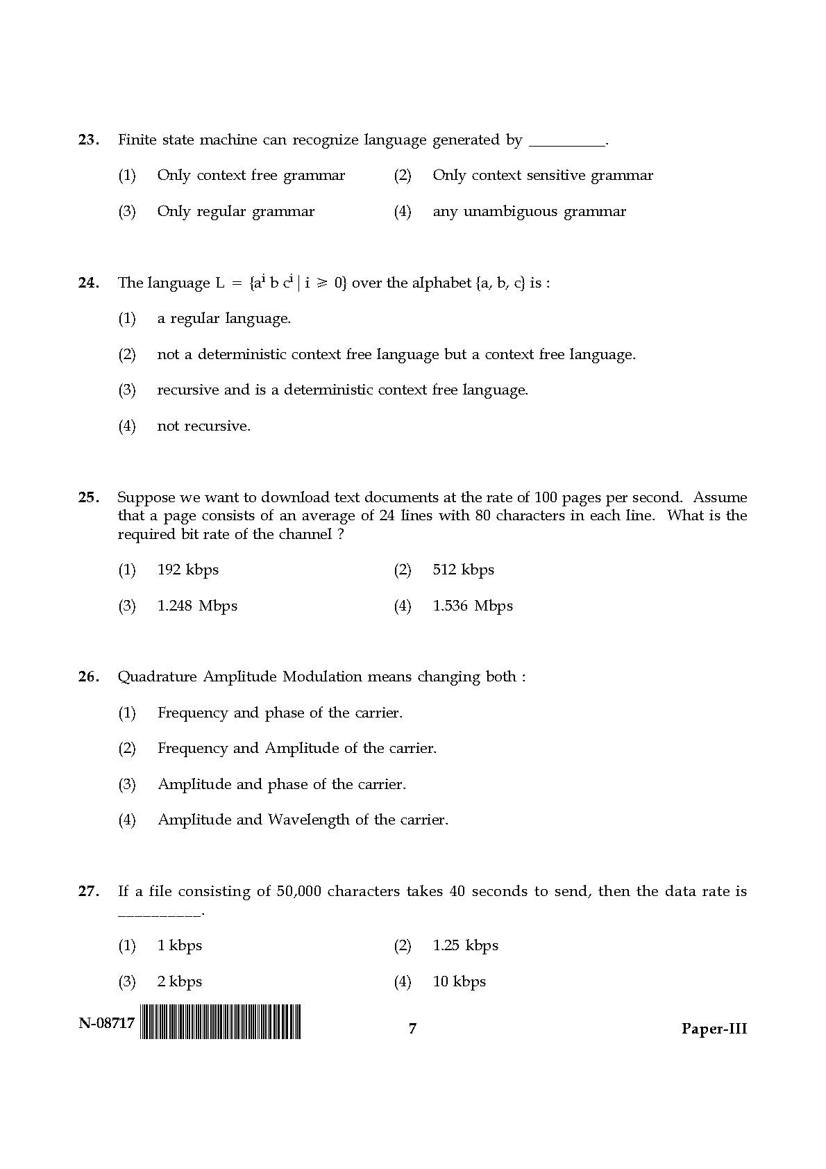 Computer Science and Applications Question Paper III November 2017 7