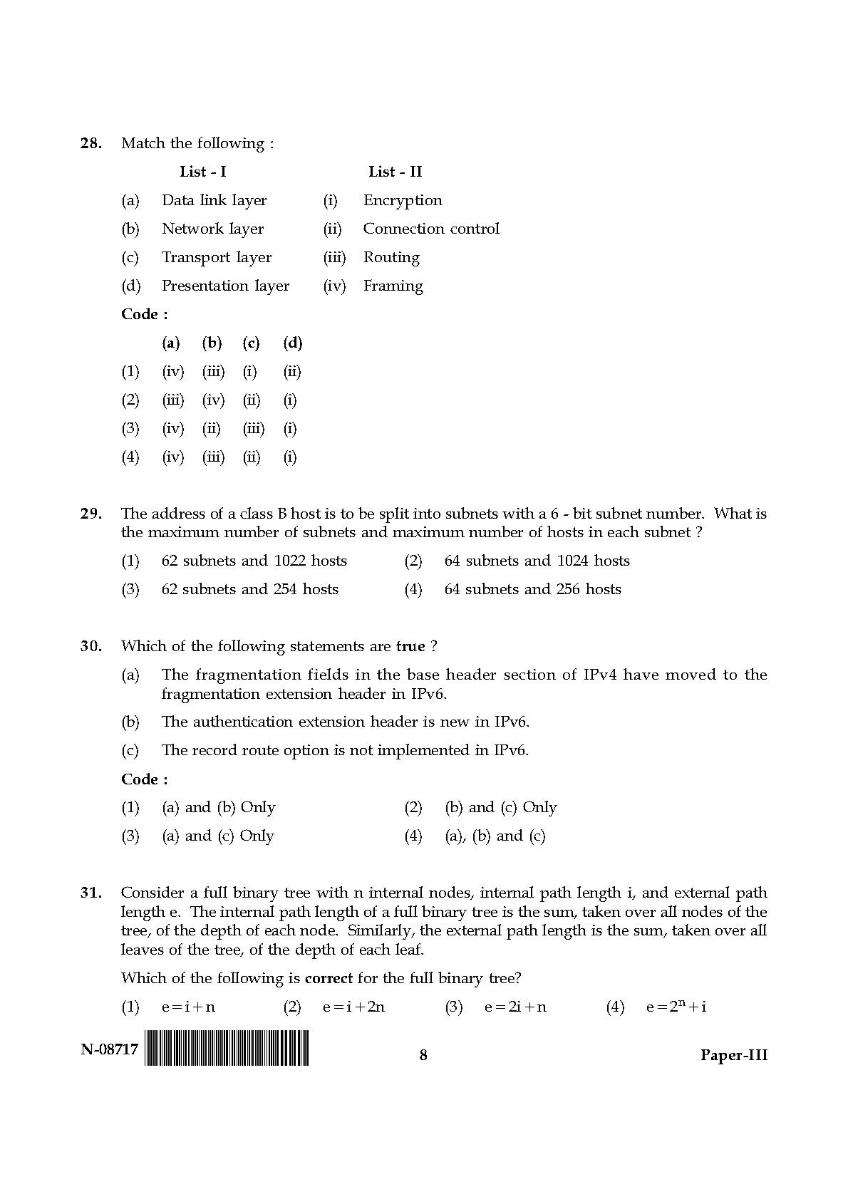 Computer Science and Applications Question Paper III November 2017 8