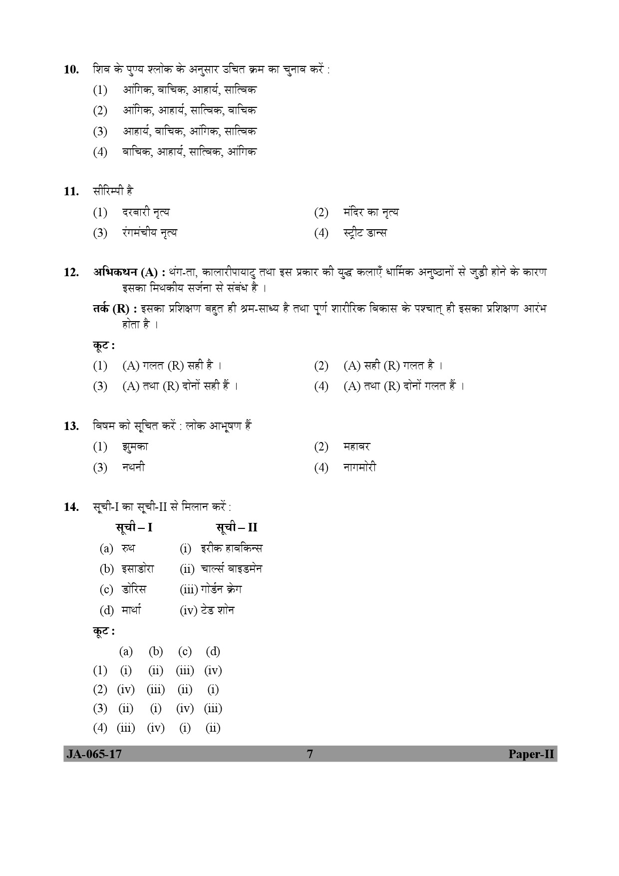 Dance Paper II January 2017 in Hindi 3