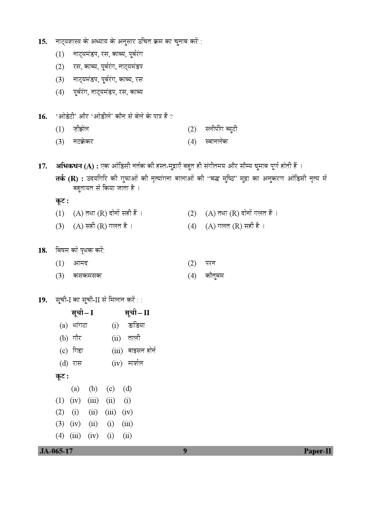 Dance Paper II January 2017 in Hindi 4