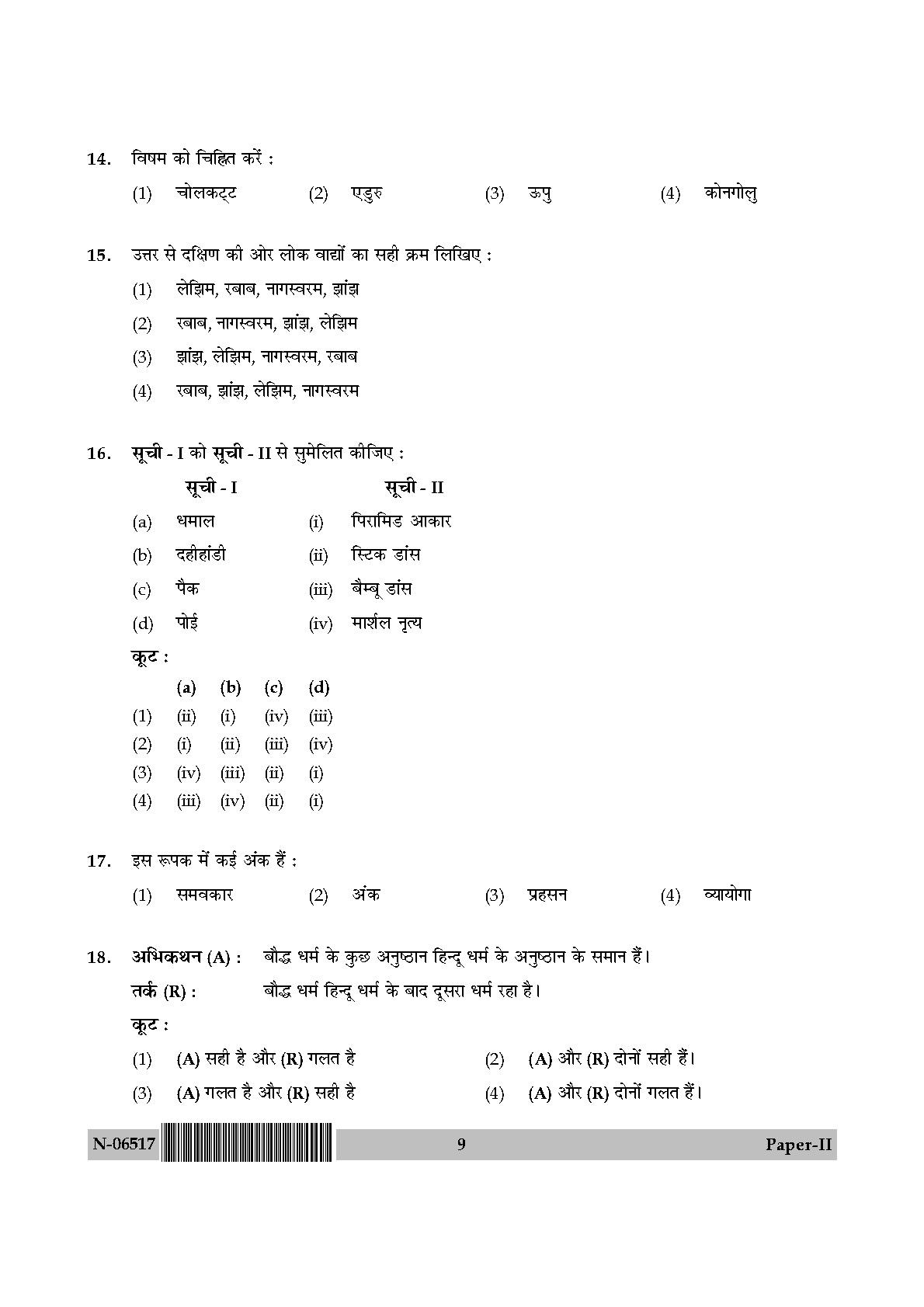 Dance Paper II November 2017 in Hindi 4