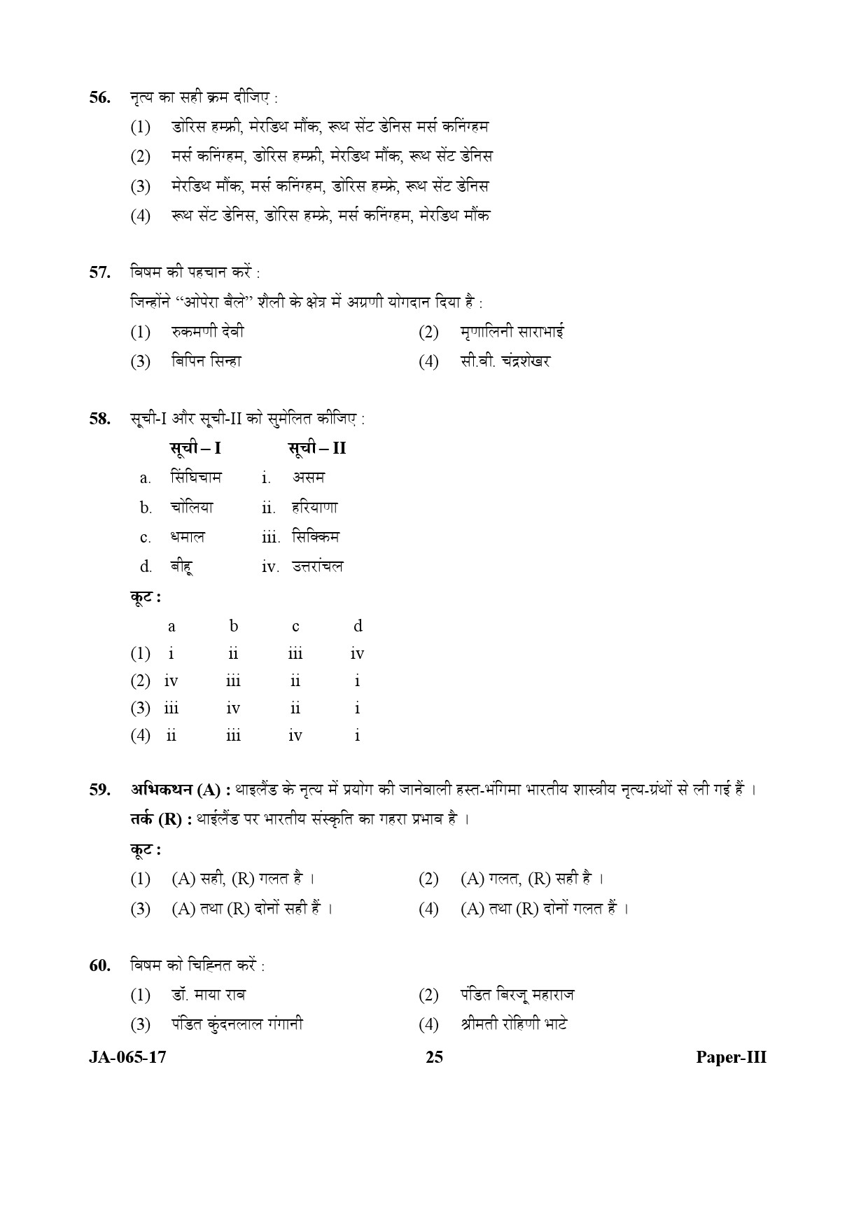 Dance Paper III January 2017 in Hindi 12