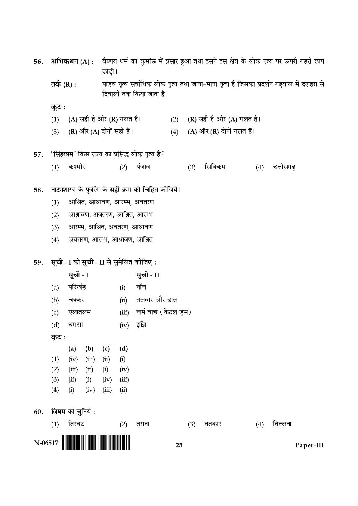 Dance Paper III November 2017 in Hindi 12