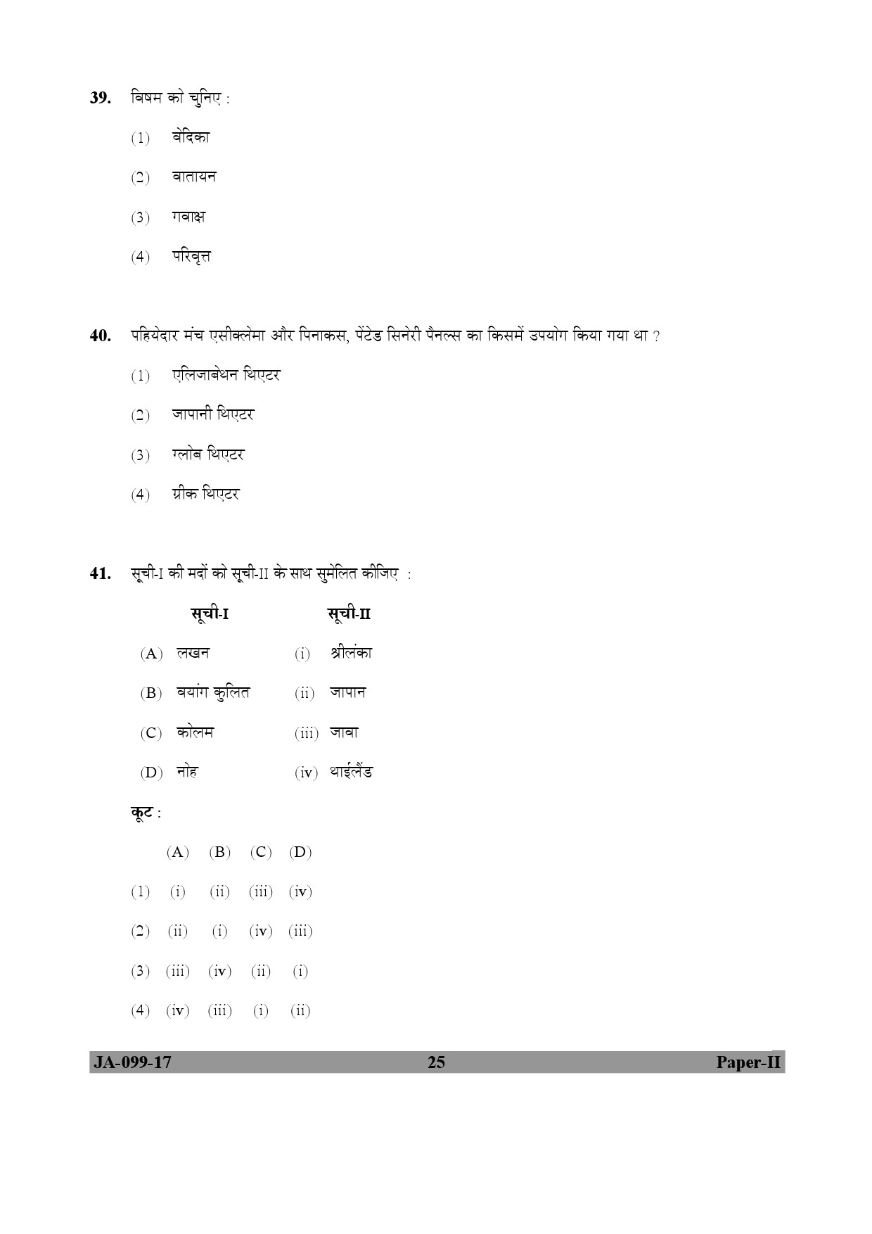 Drama Theatre Paper II January 2017 in Hindi 12