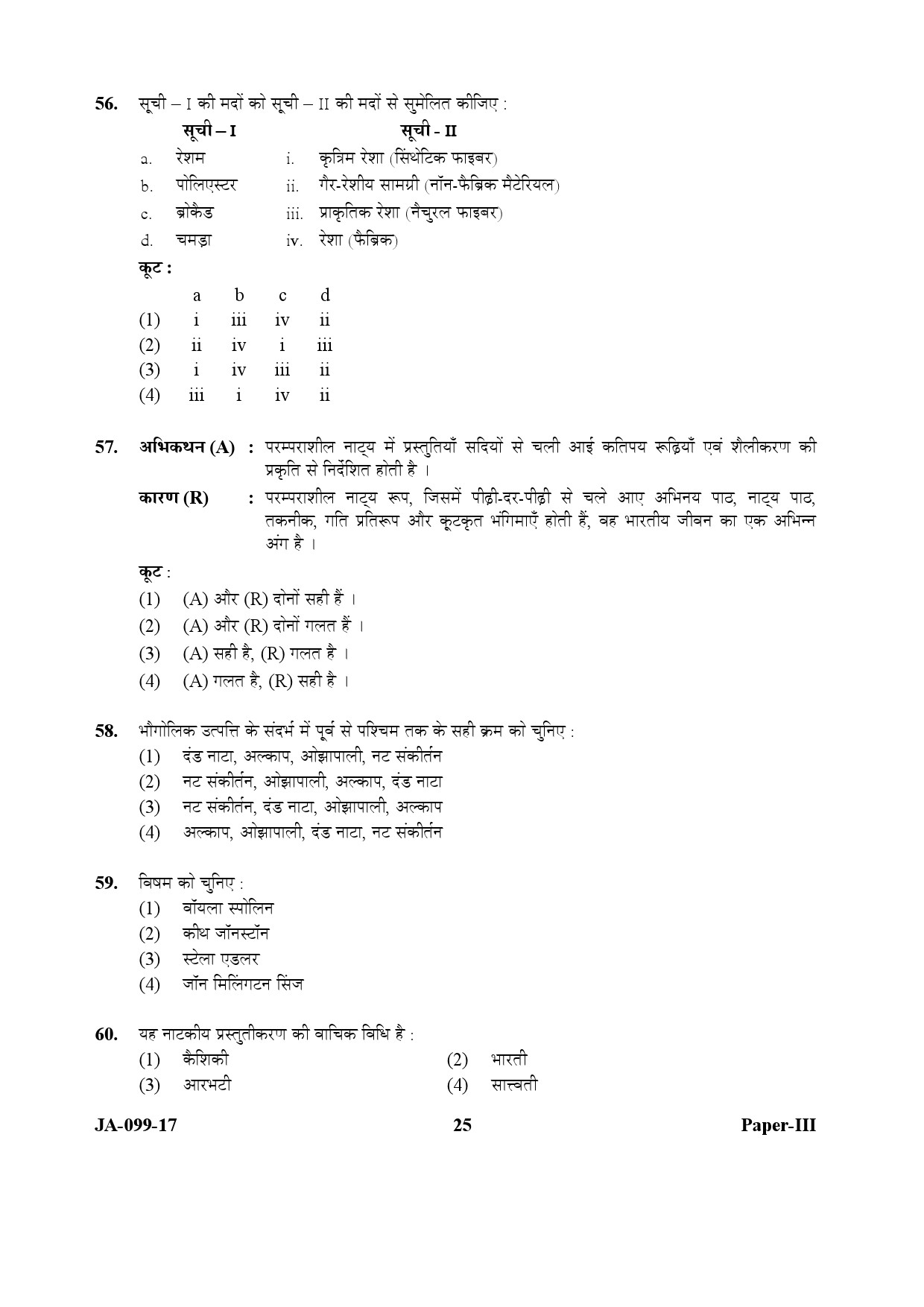 Drama Theatre Paper III January 2017 in Hindi 12