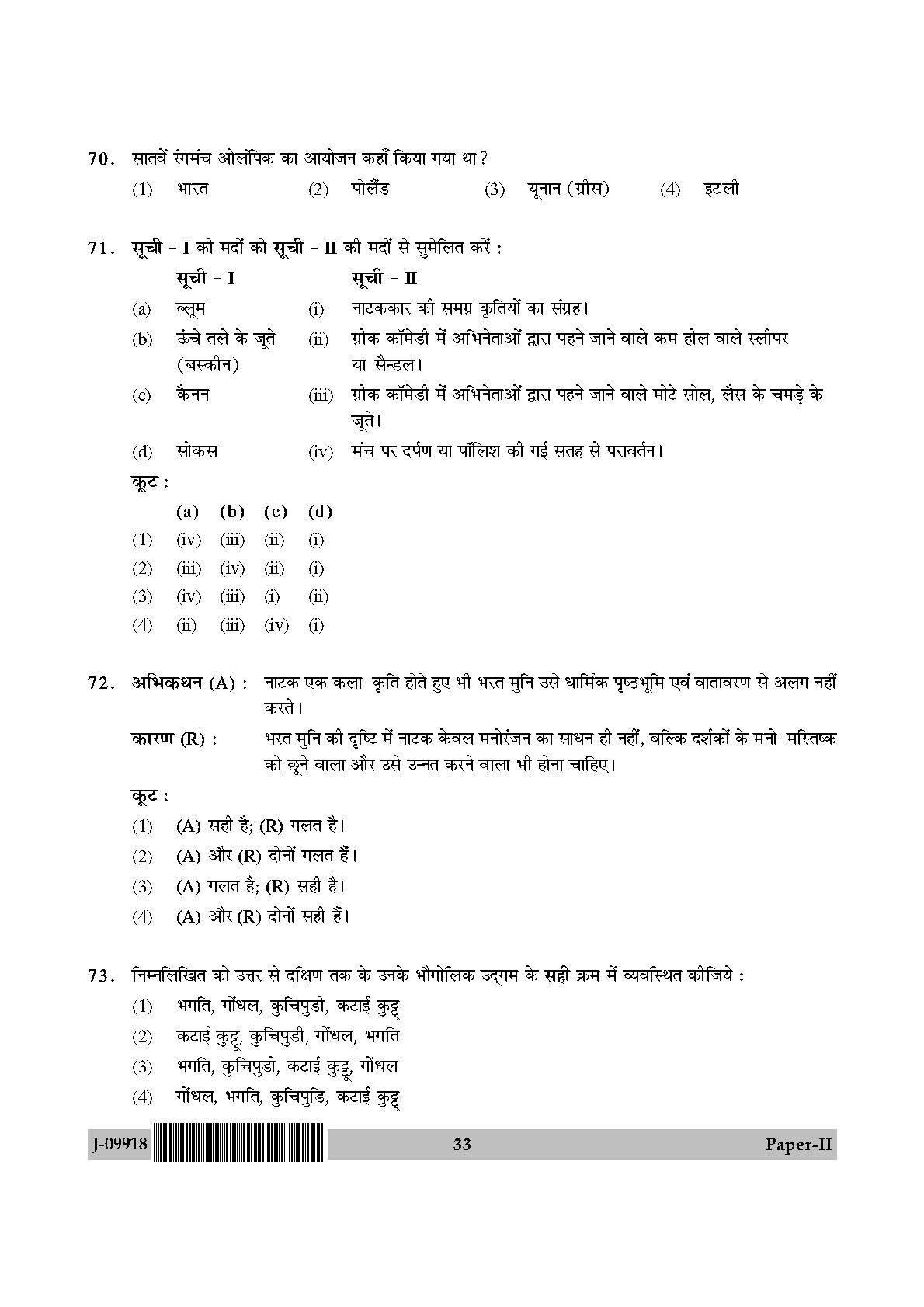 Drama Theatre Question Paper II July 2018 in Hindi 16