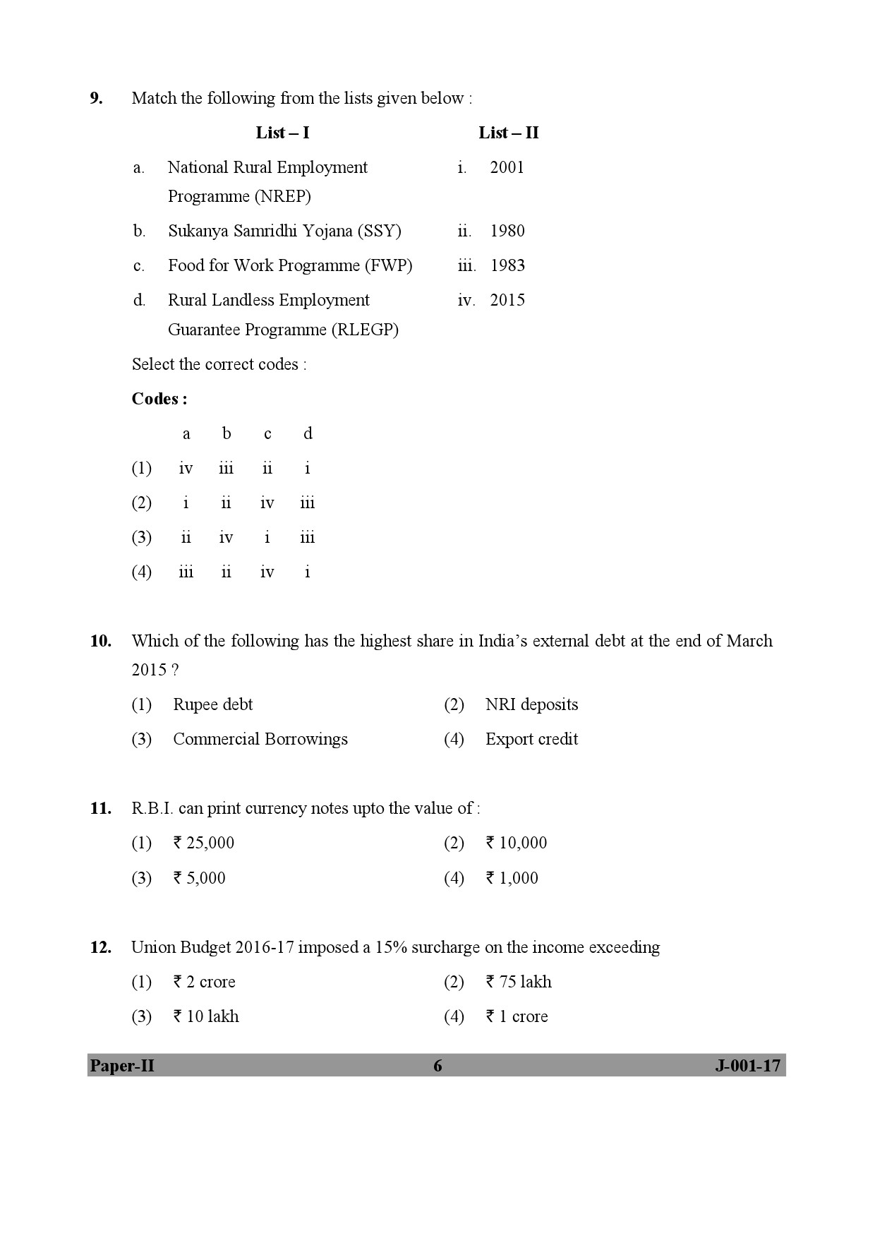 Economics Paper II January 2017 in English 4