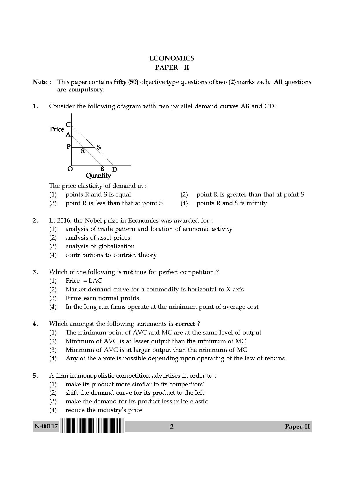 Economics Paper II November 2017 in English 2