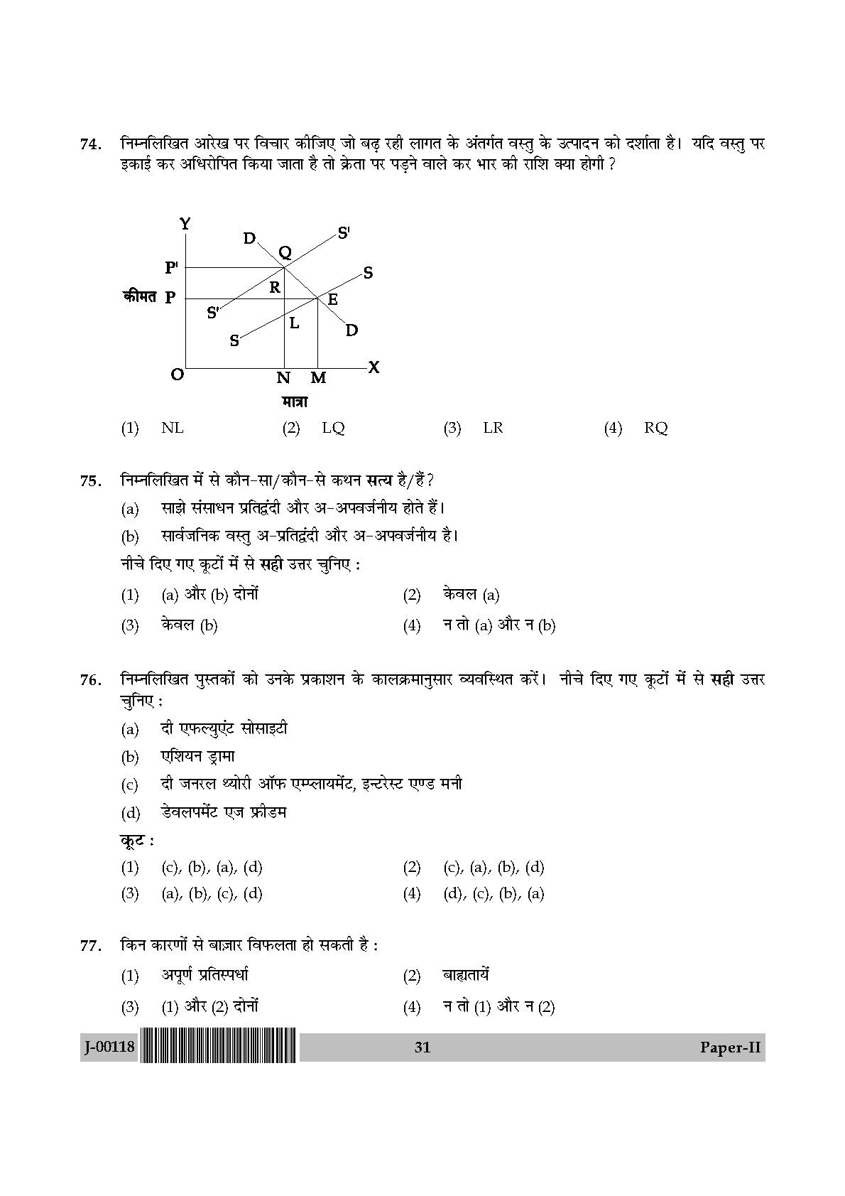 Economics Question Paper II July 2018 in Hindi 15