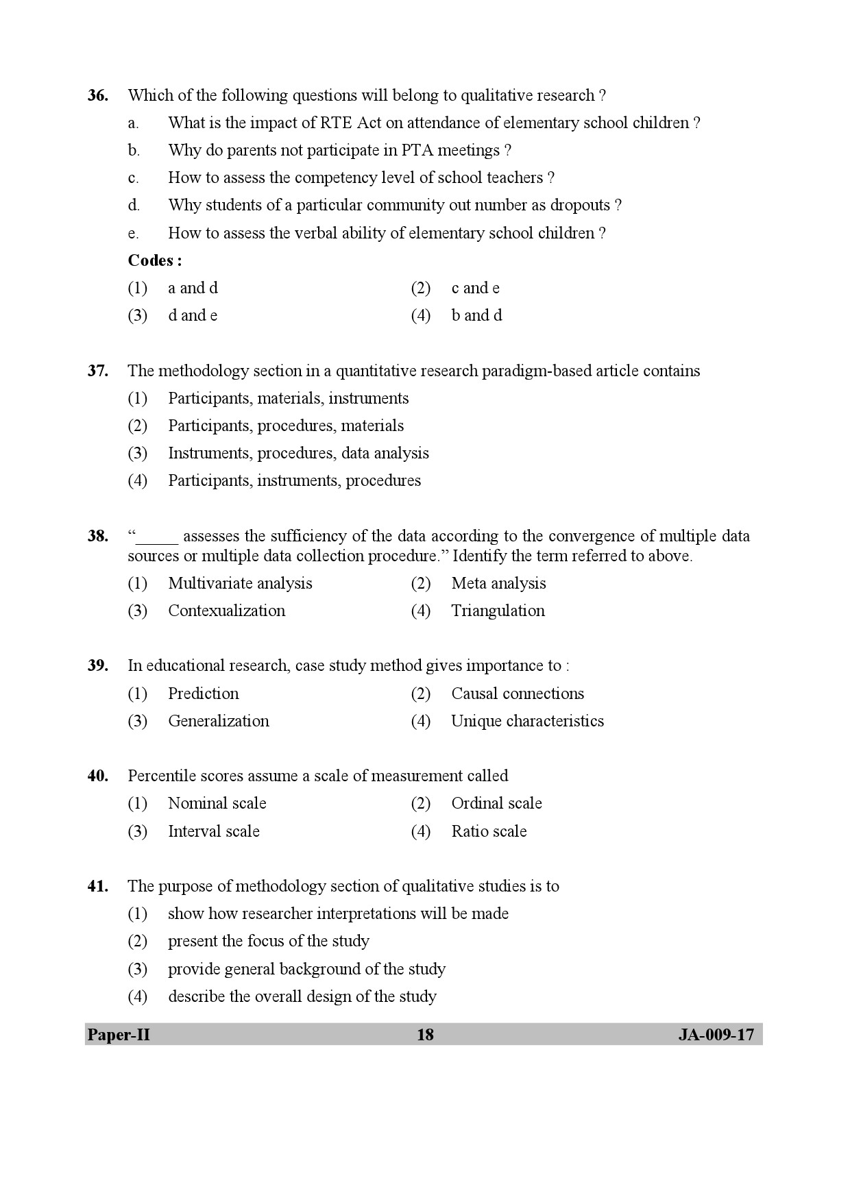 Education Paper II January 2017 in English 10