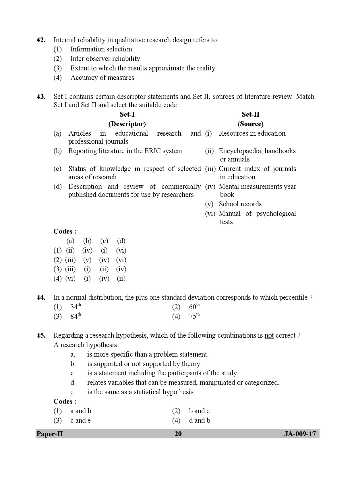 Education Paper II January 2017 in English 11