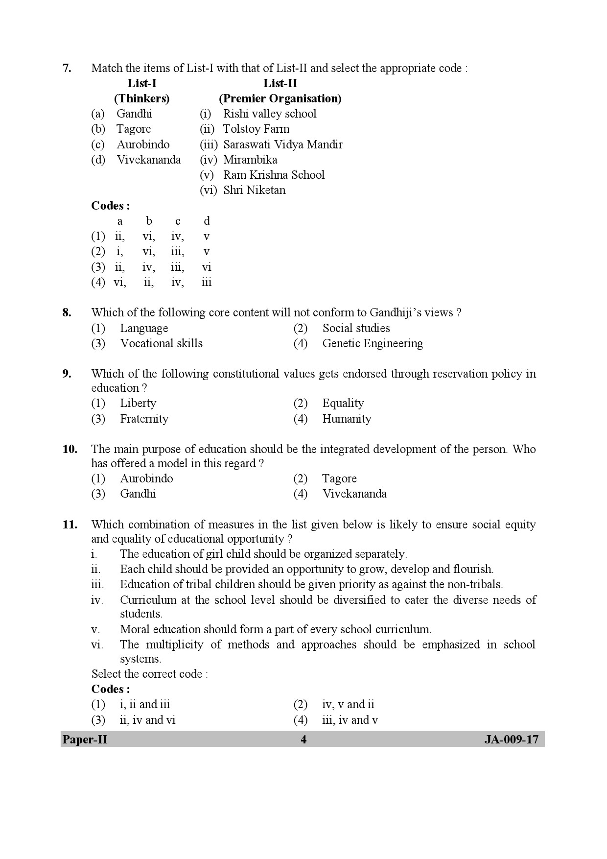 Education Paper II January 2017 in English 3