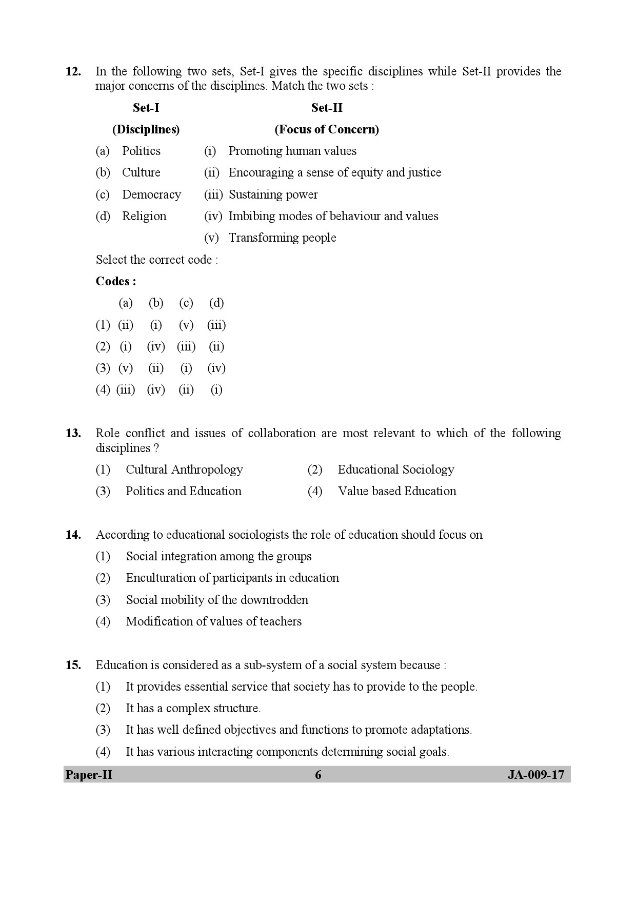 Education Paper II January 2017 in English 4