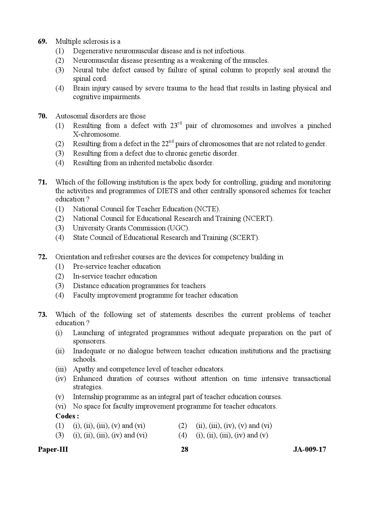 Education Paper III January 2017 in English 15