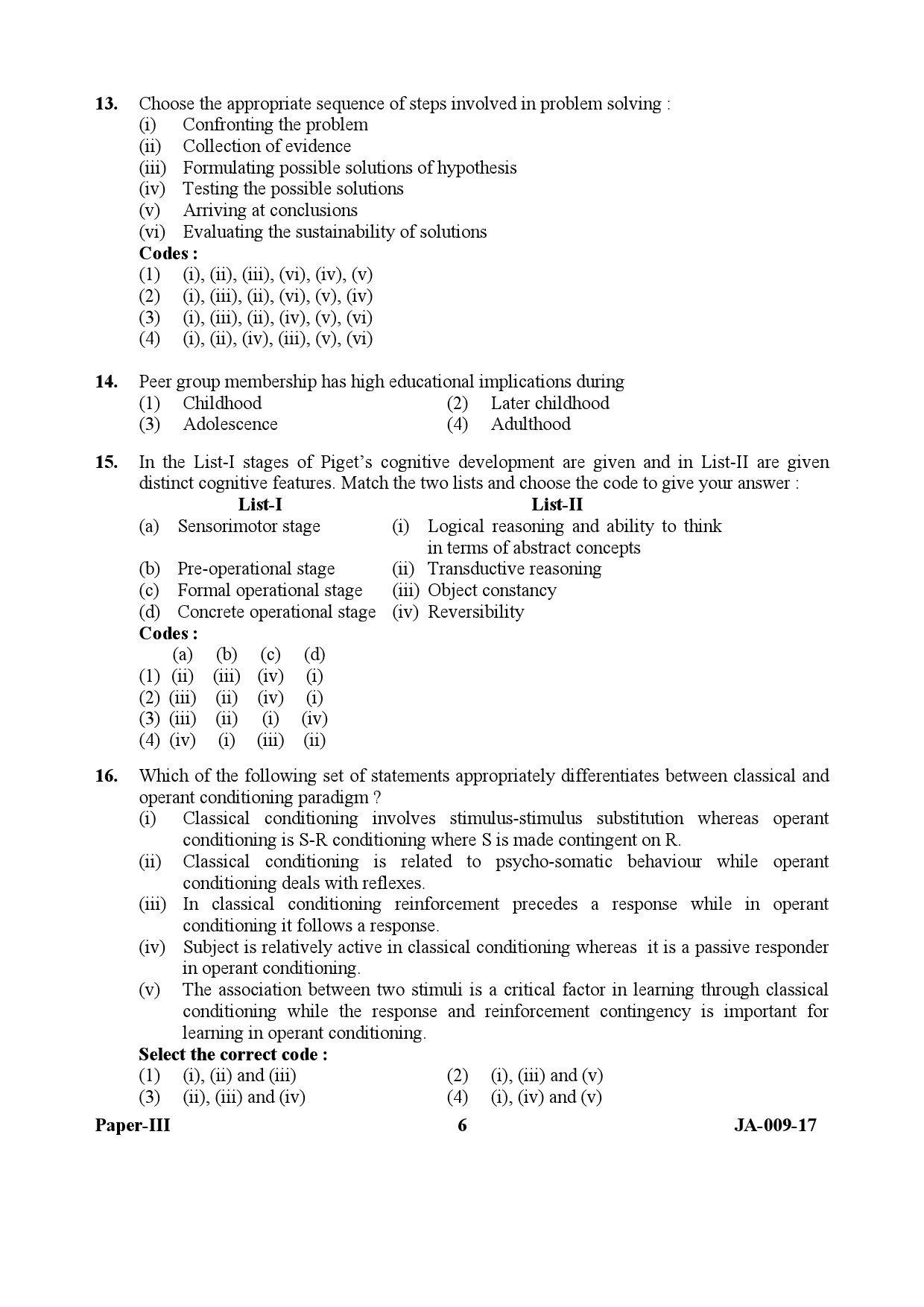 Education Paper III January 2017 in English 4