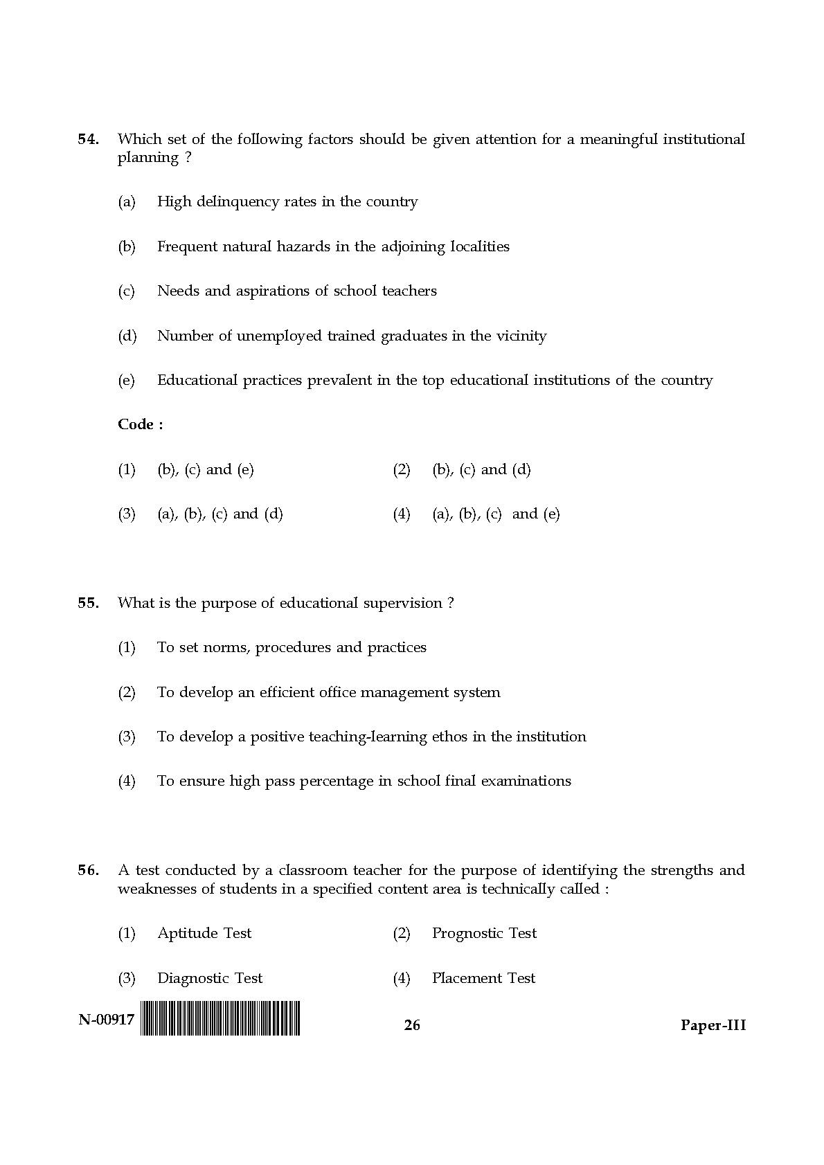 Education Paper III November 2017 in English 14