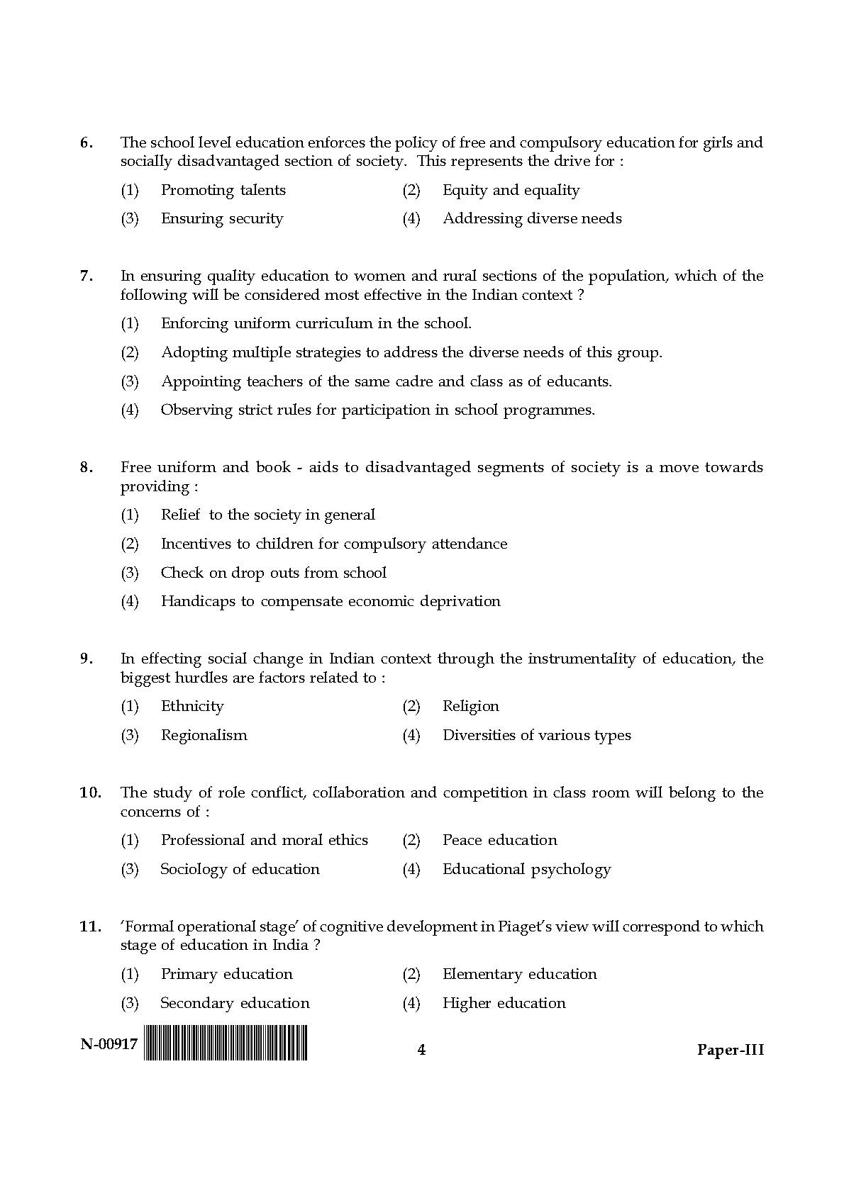 Education Paper III November 2017 in English 3