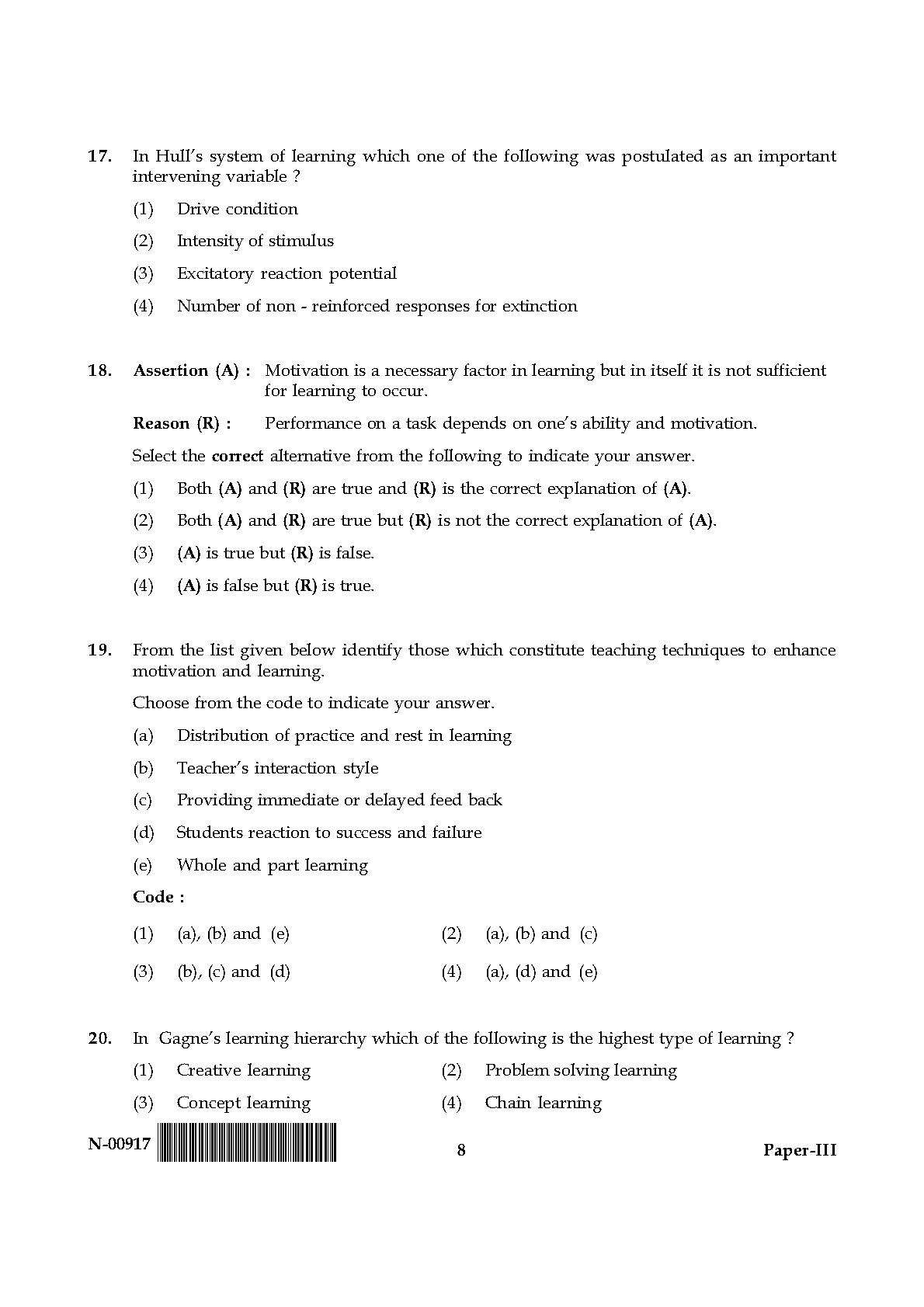 Education Paper III November 2017 in English 5