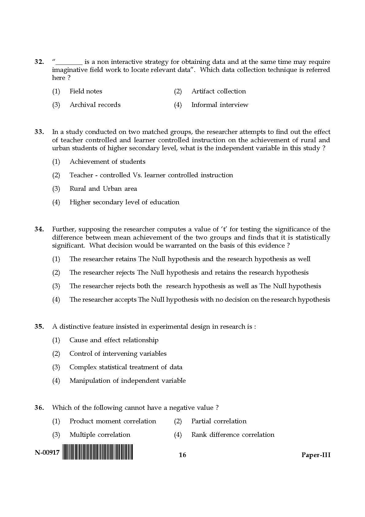 Education Paper III November 2017 in English 9